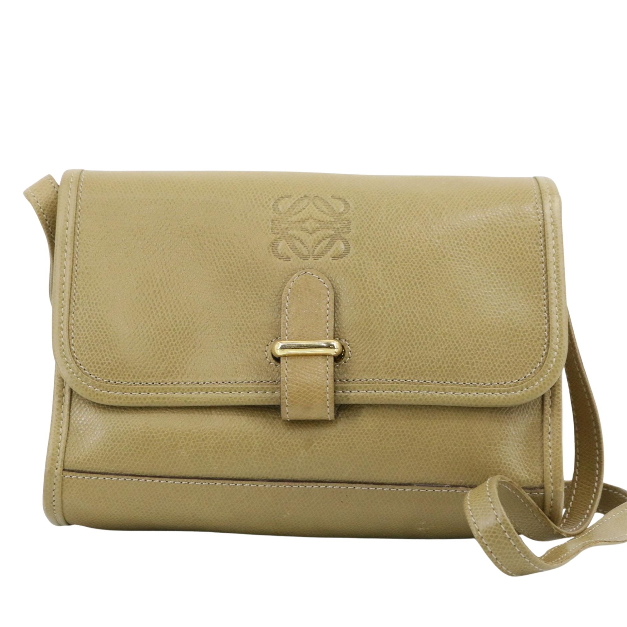 Loewe Bolso Bandolera Vintage Beige en Piel Texturizada