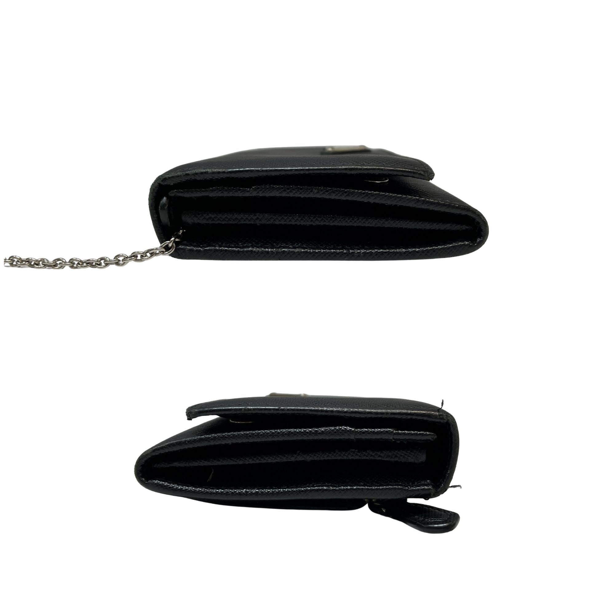 Cartera Prada Saffiano Negra con Cadena y Tarjetero