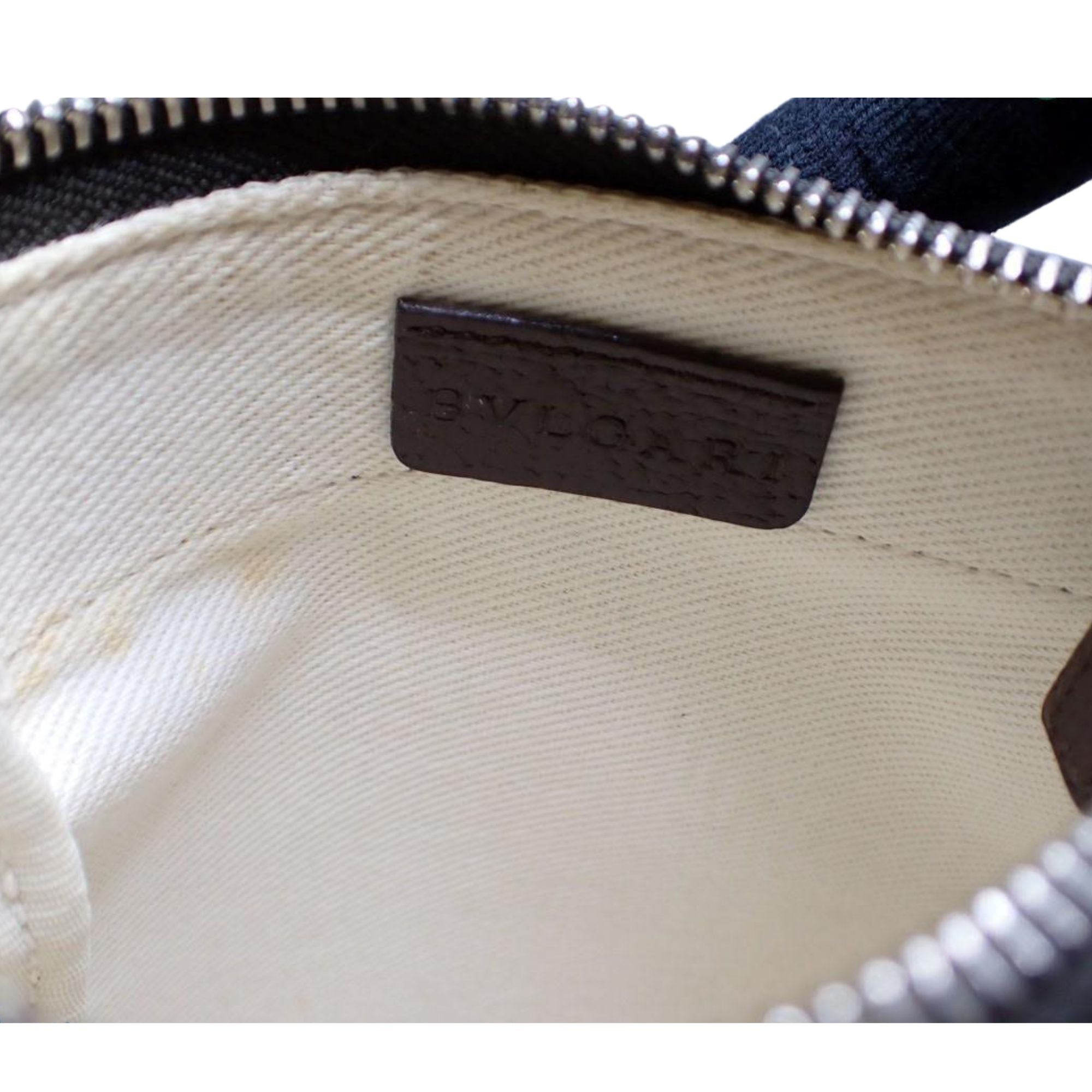 BVLGARI Logo Jacquard Mini Crossbody Bag Beige & Brown