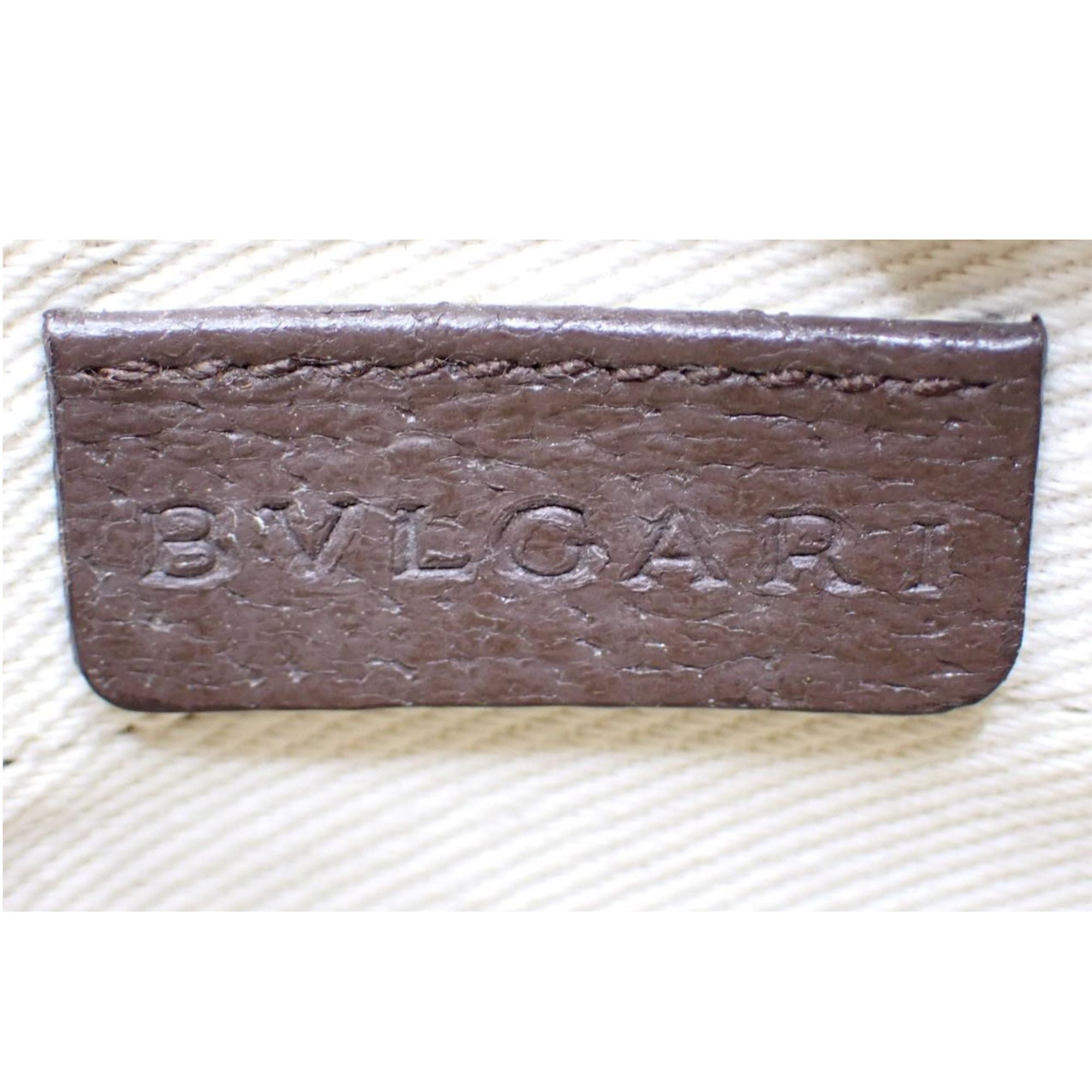 BVLGARI Logo Jacquard Mini Crossbody Bag Beige & Brown