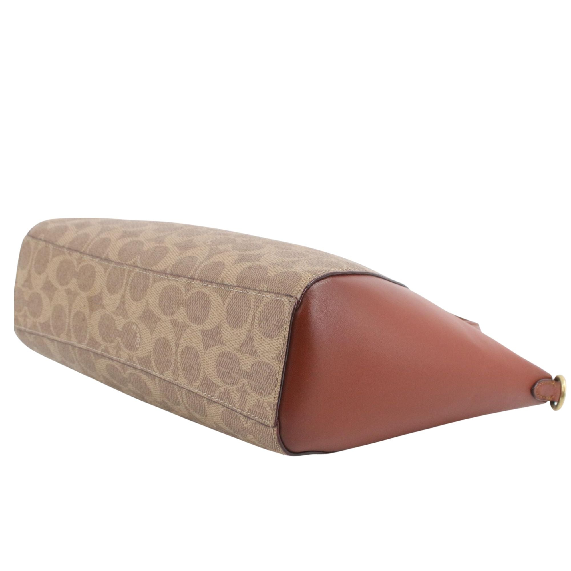 Coach Signature City Tote Beige y Cuero Marrón