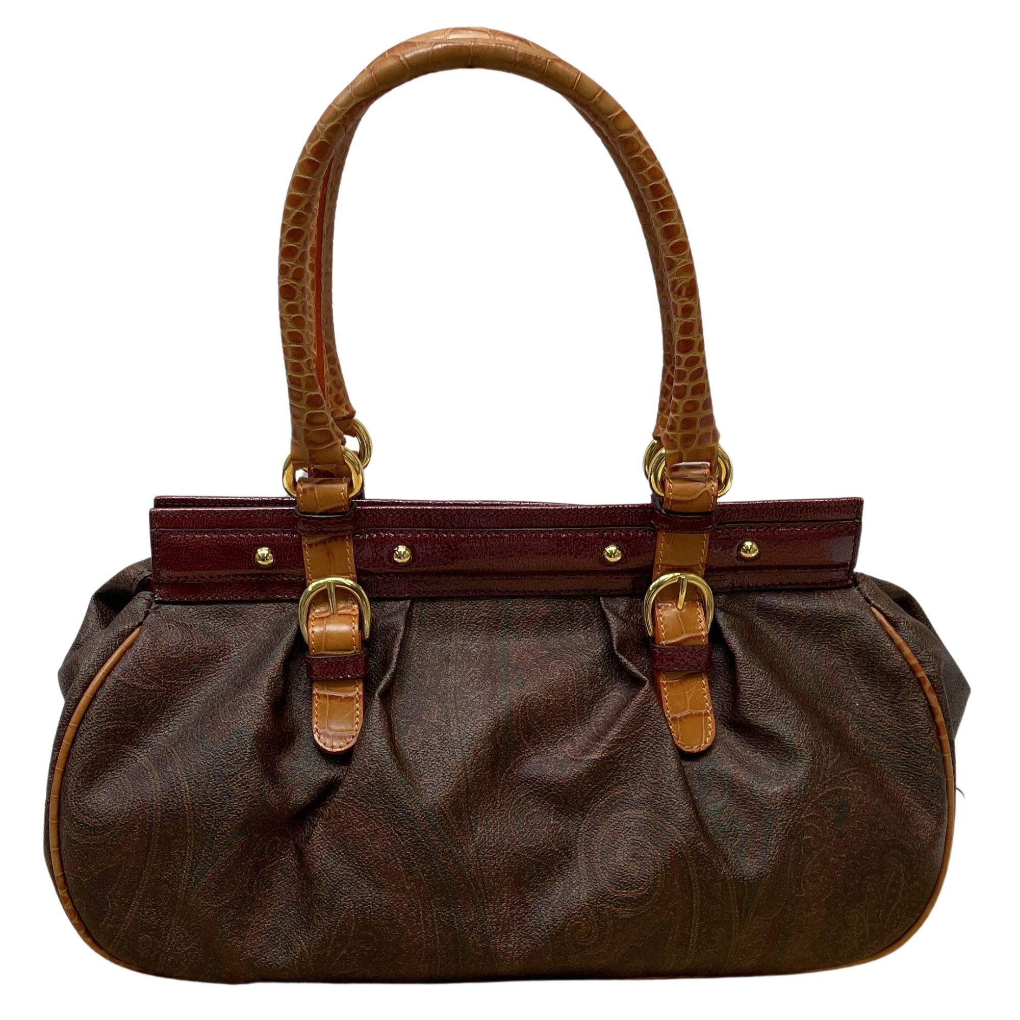 Bolso Etro Paisley vintage con detalles efecto cocodrilo y herrajes dorados