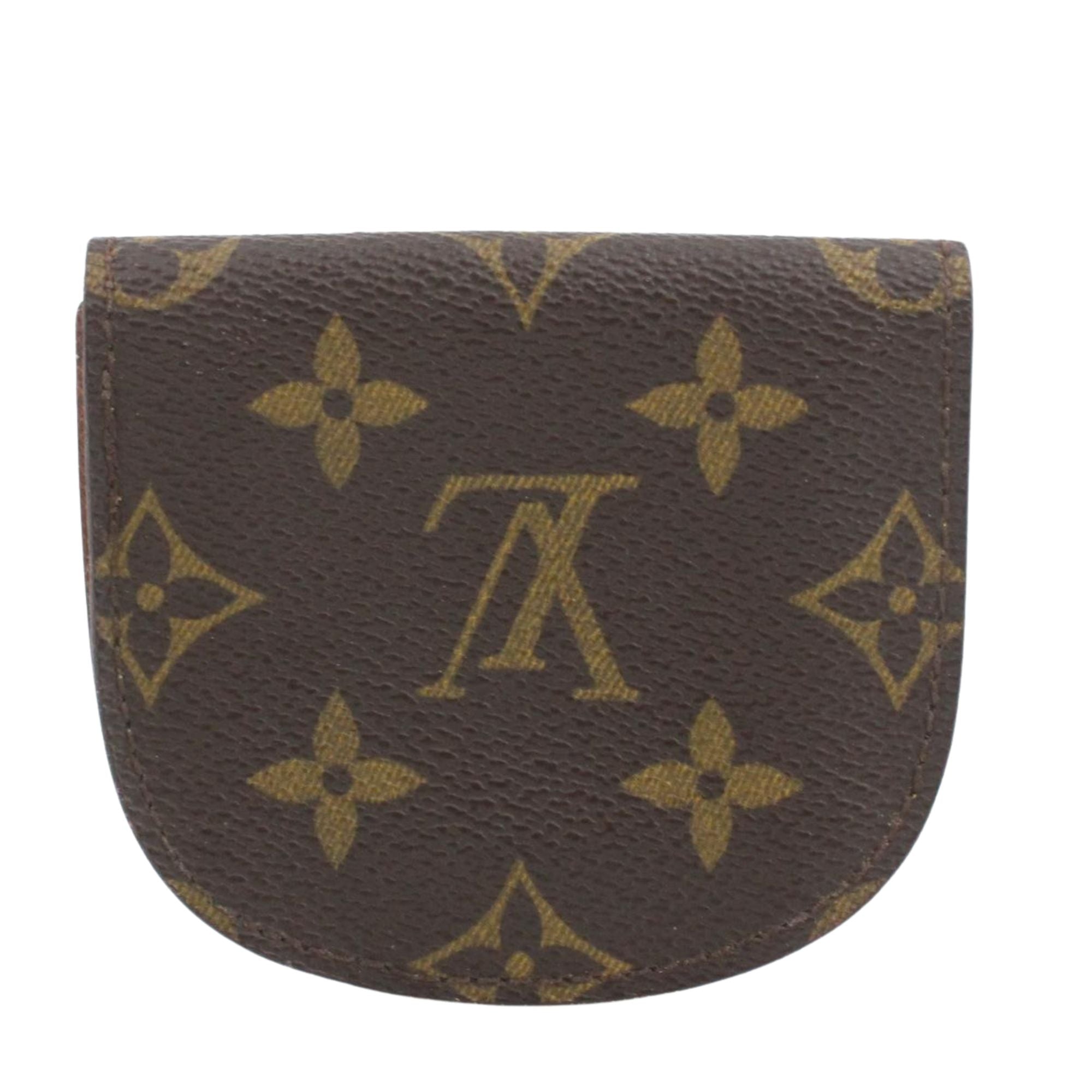Monedero Louis Vuitton Monogram vintage de piel y lona canvas marrón