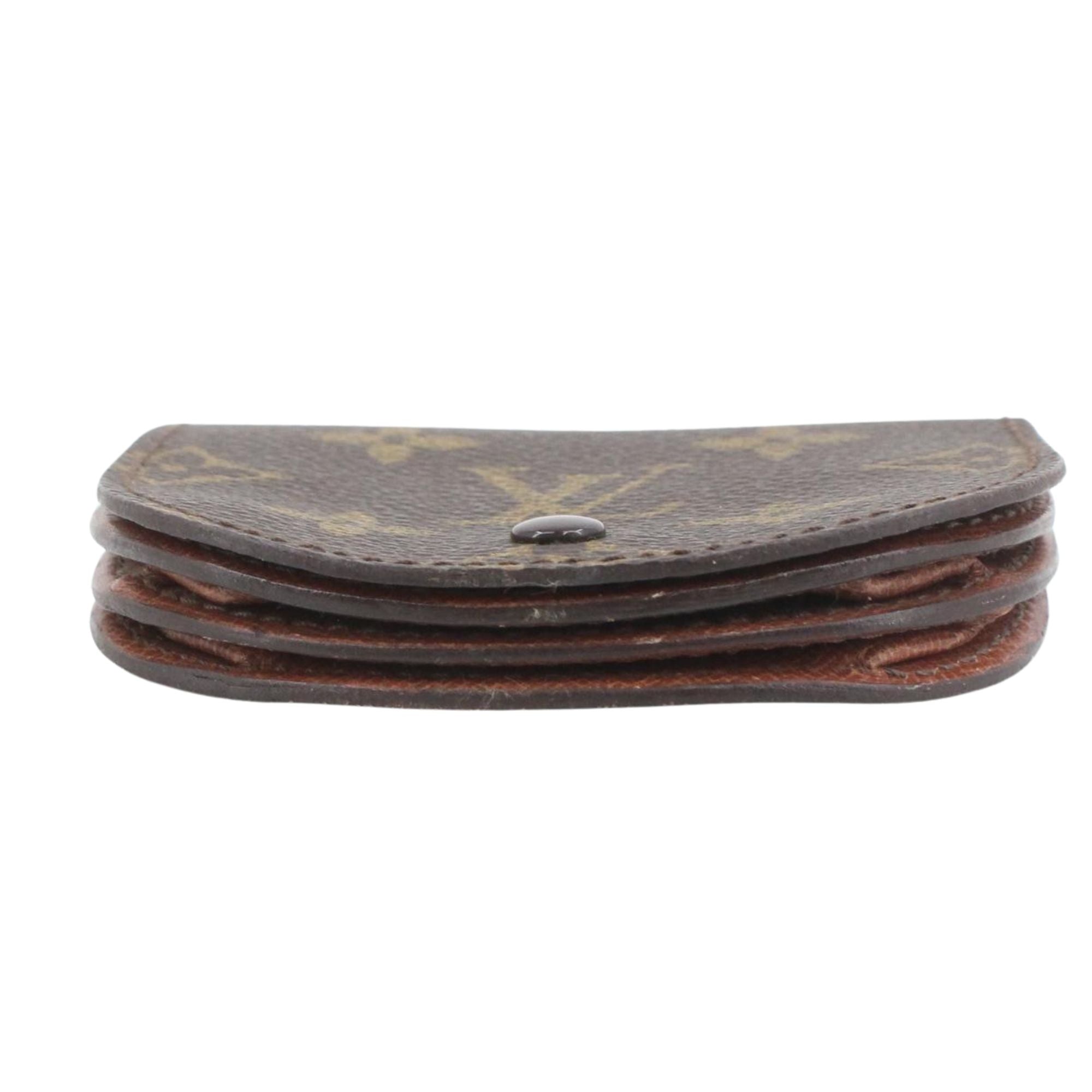 Monedero Louis Vuitton Monogram vintage de piel y lona canvas marrón