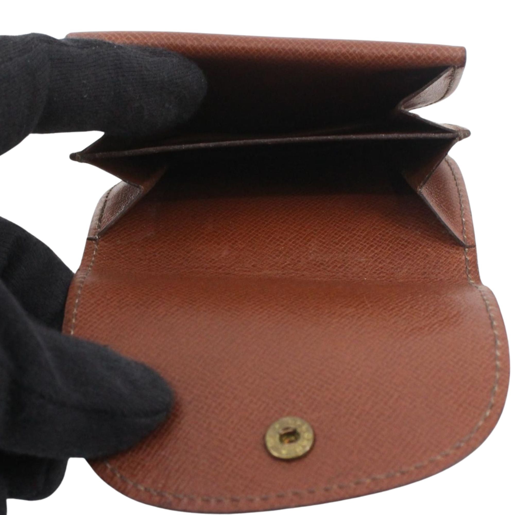 Monedero Louis Vuitton Monogram vintage de piel y lona canvas marrón