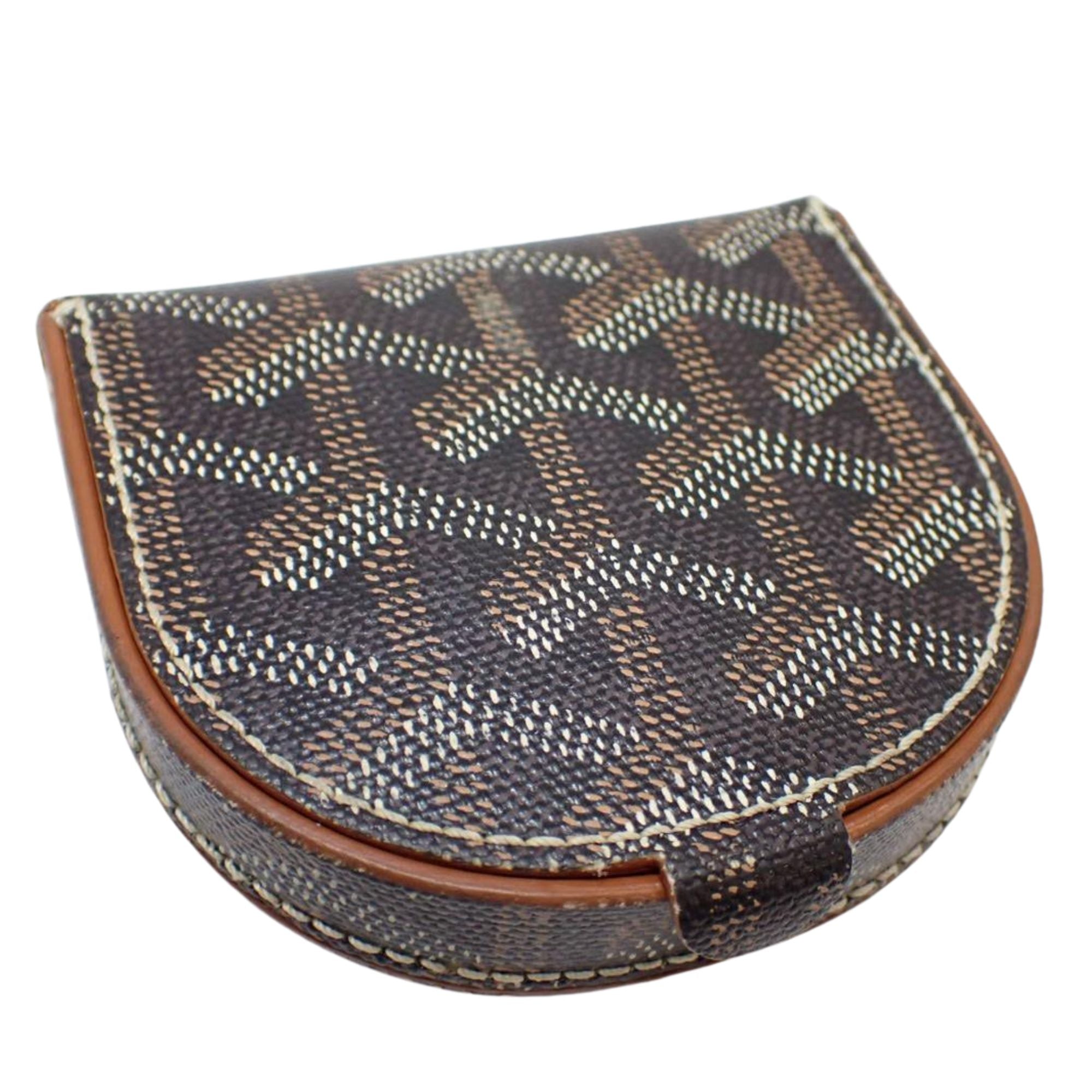 Monedero Goyard vintage Saint-Sulpice en lona Goyardine marrón y negro