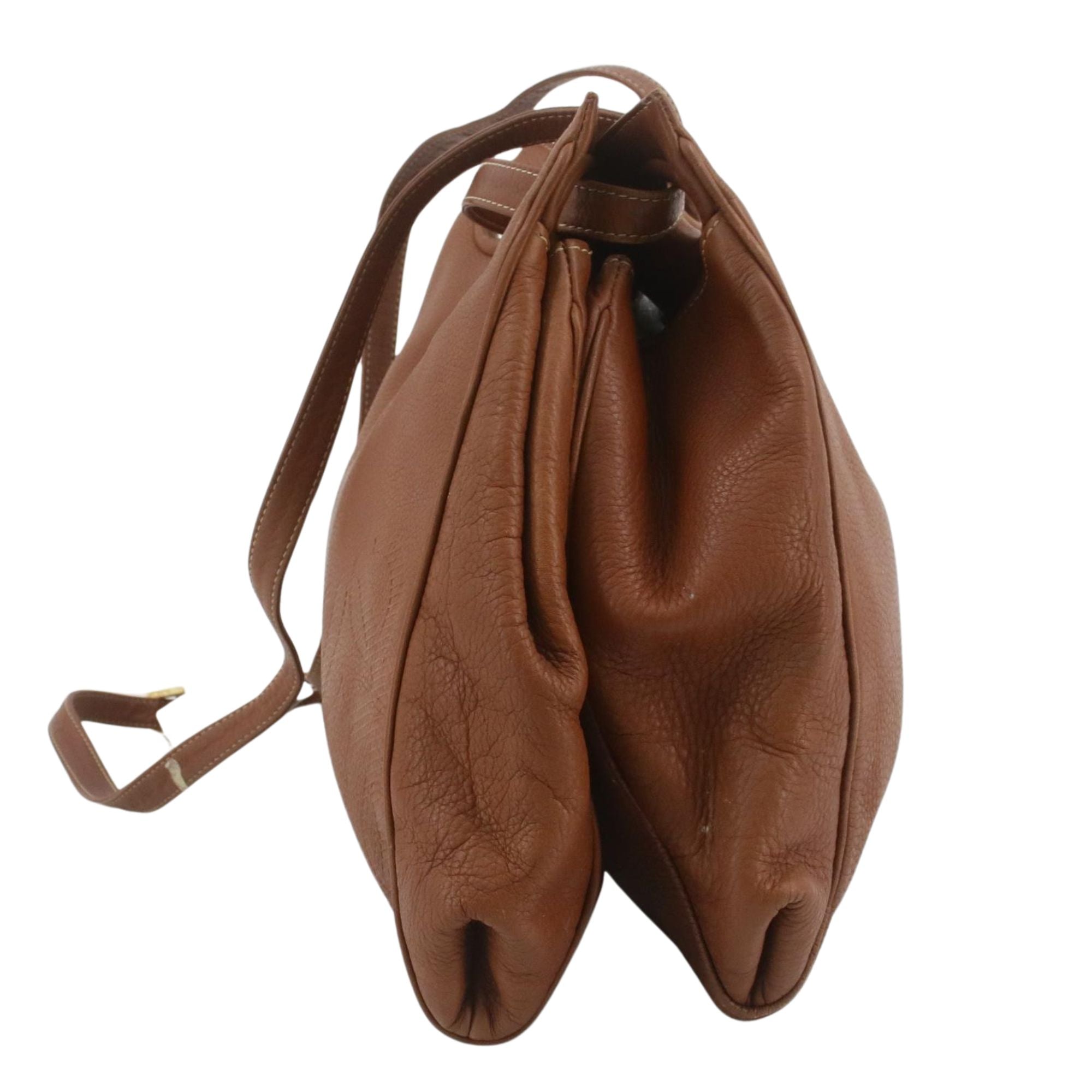 Bolso bucket vintage Loewe en piel marrón coñac con logo Anagrama