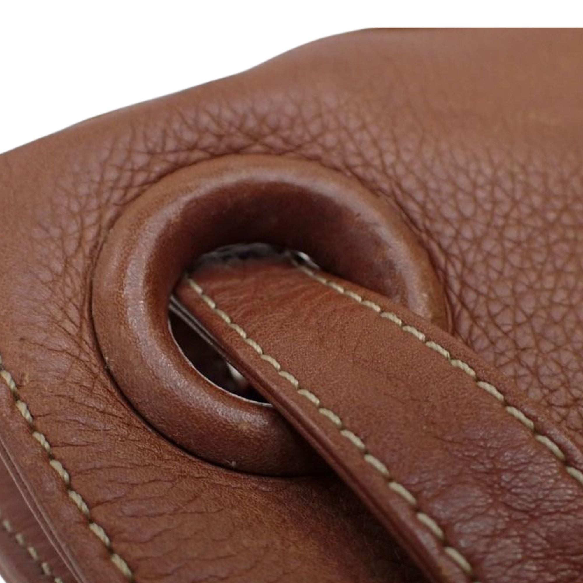 Bolso bucket vintage Loewe en piel marrón coñac con logo Anagrama