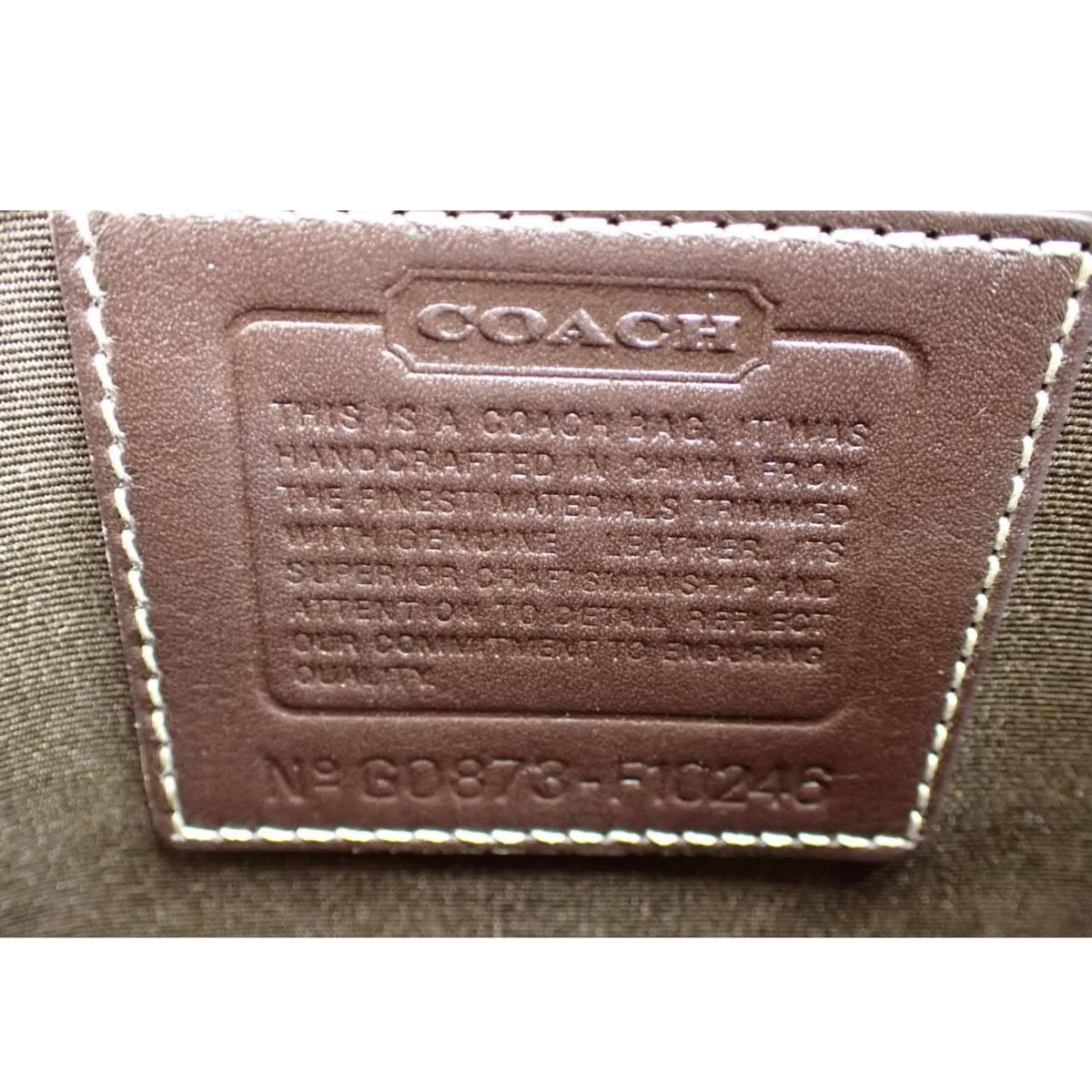 Coach Signature Horsebit – Bolso vintage de lona jacquard marrón y piel con herrajes plateados