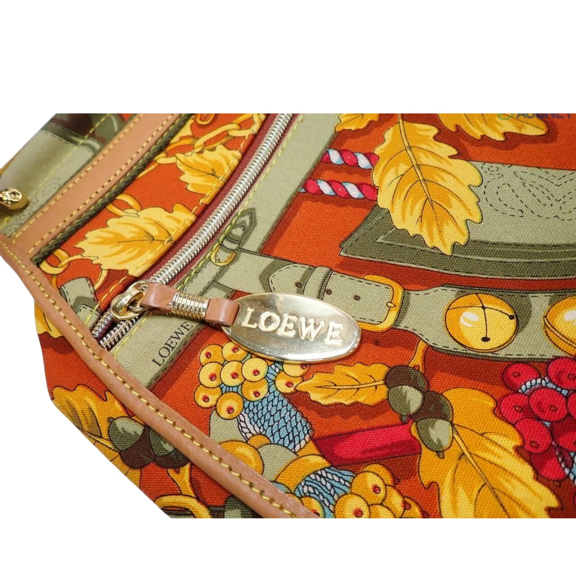 Bolso Loewe Vintage Estampado Multicolor con Detalles en Piel
