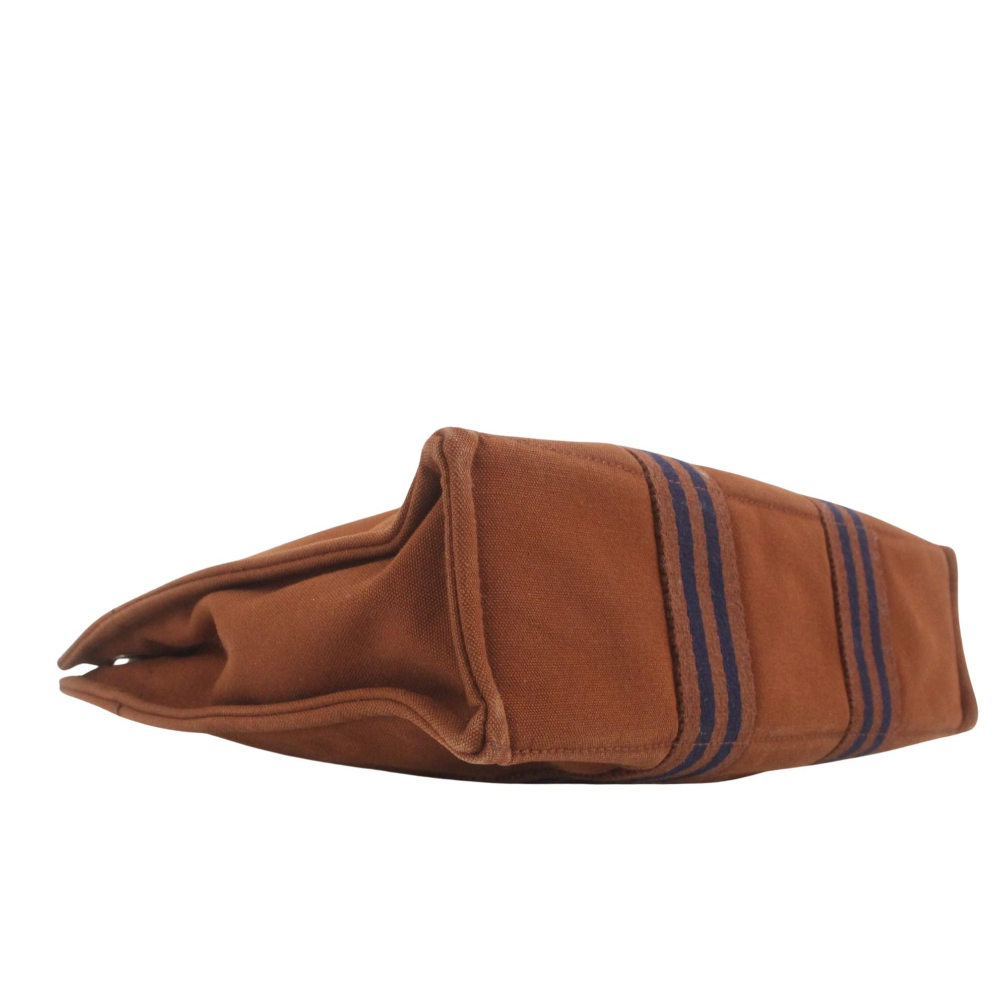 Hermès Fourre-Tout PM Canvas Marrón y Azul Marino