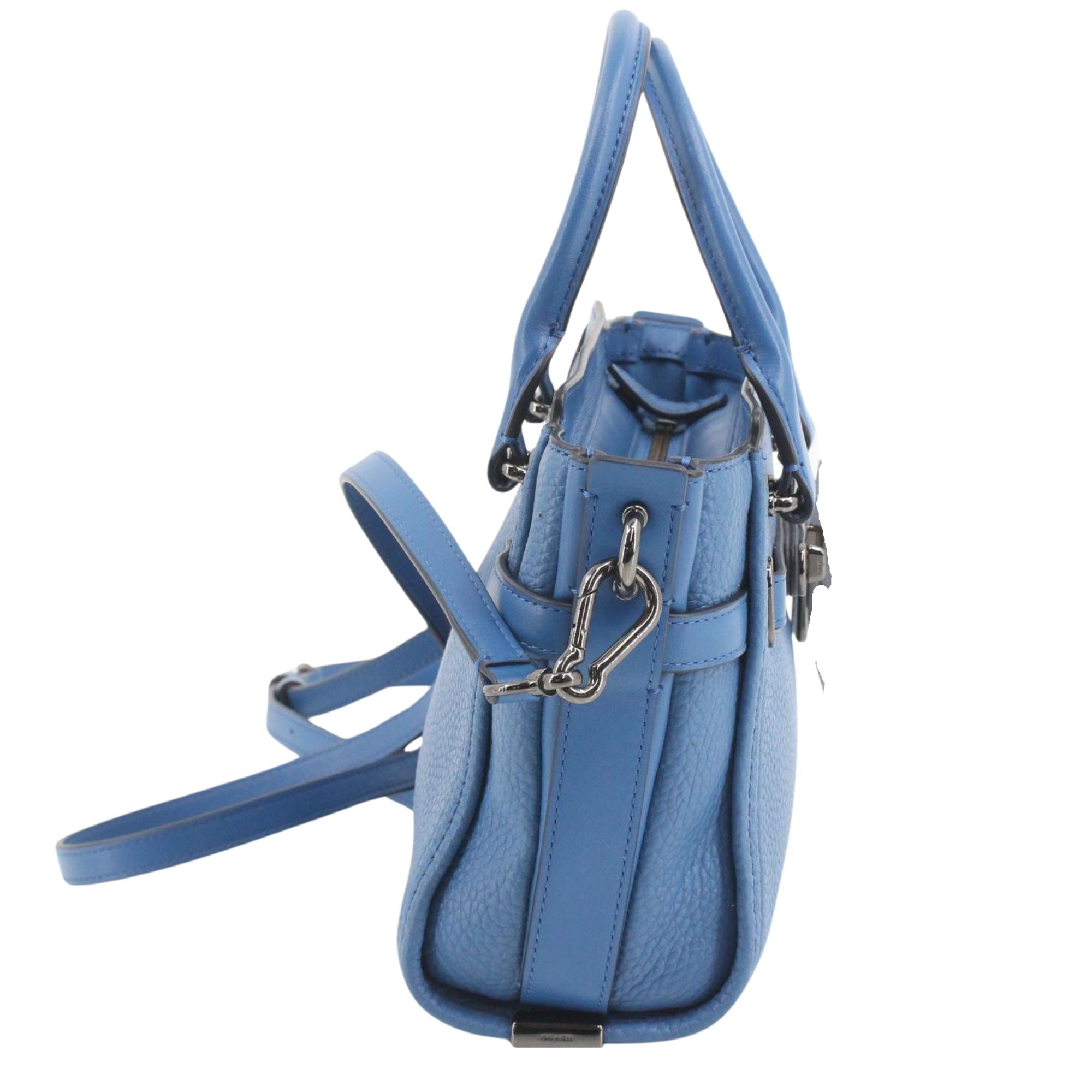 Coach Swagger Carryall 20 Azul Celeste en Piel Pebble