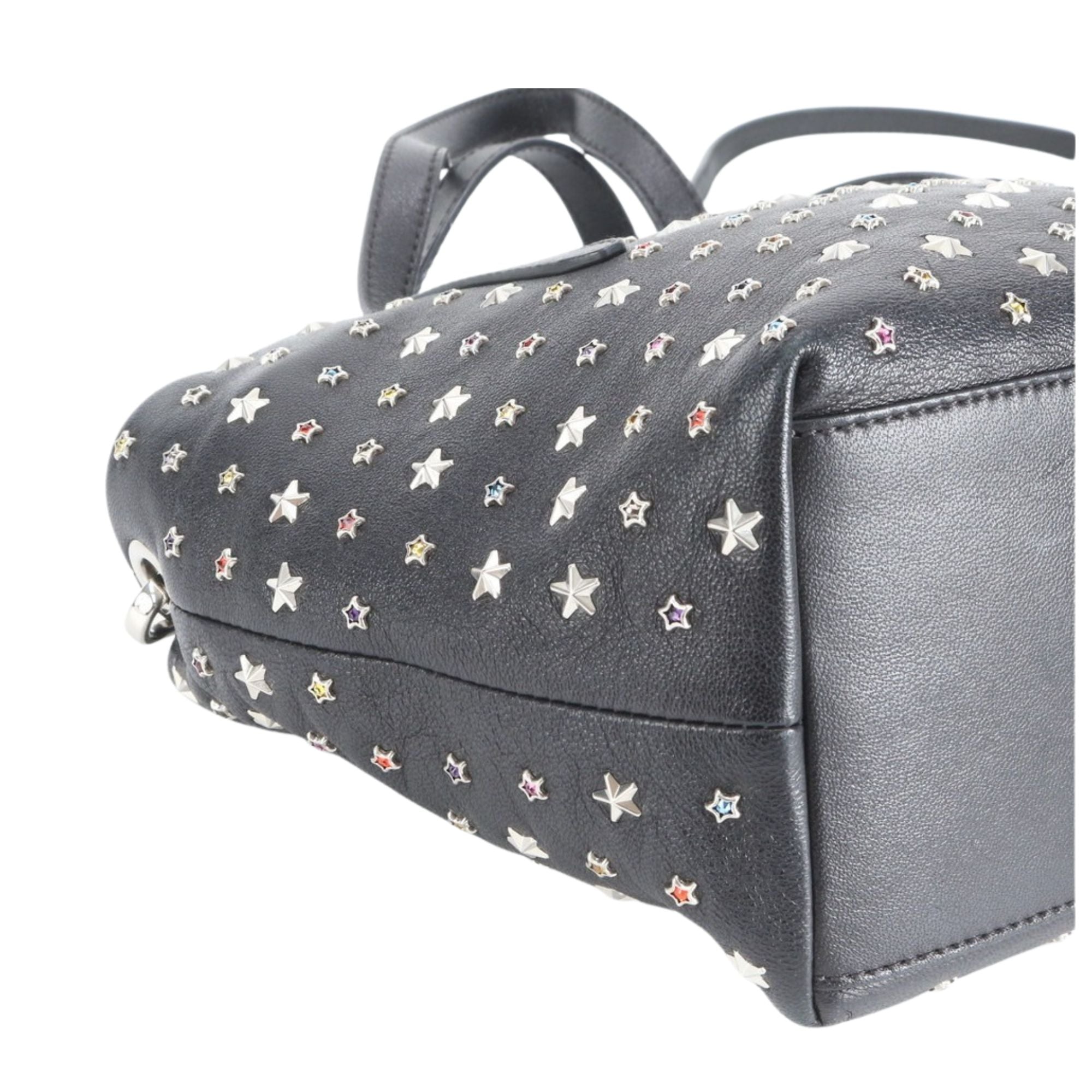 Jimmy Choo Mini Tote Negra con Estrellas Multicolor y Bandolera
