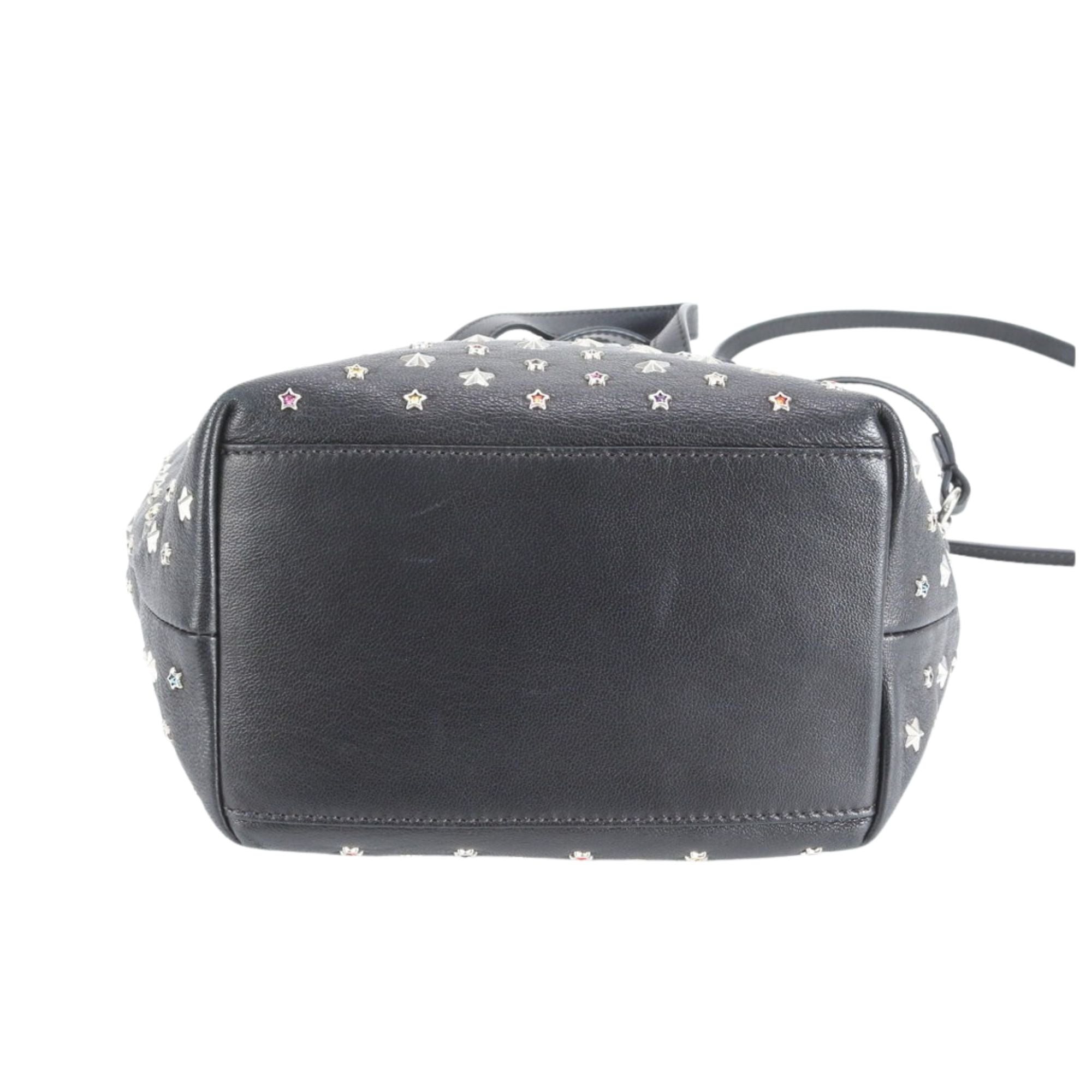 Jimmy Choo Mini Tote Negra con Estrellas Multicolor y Bandolera