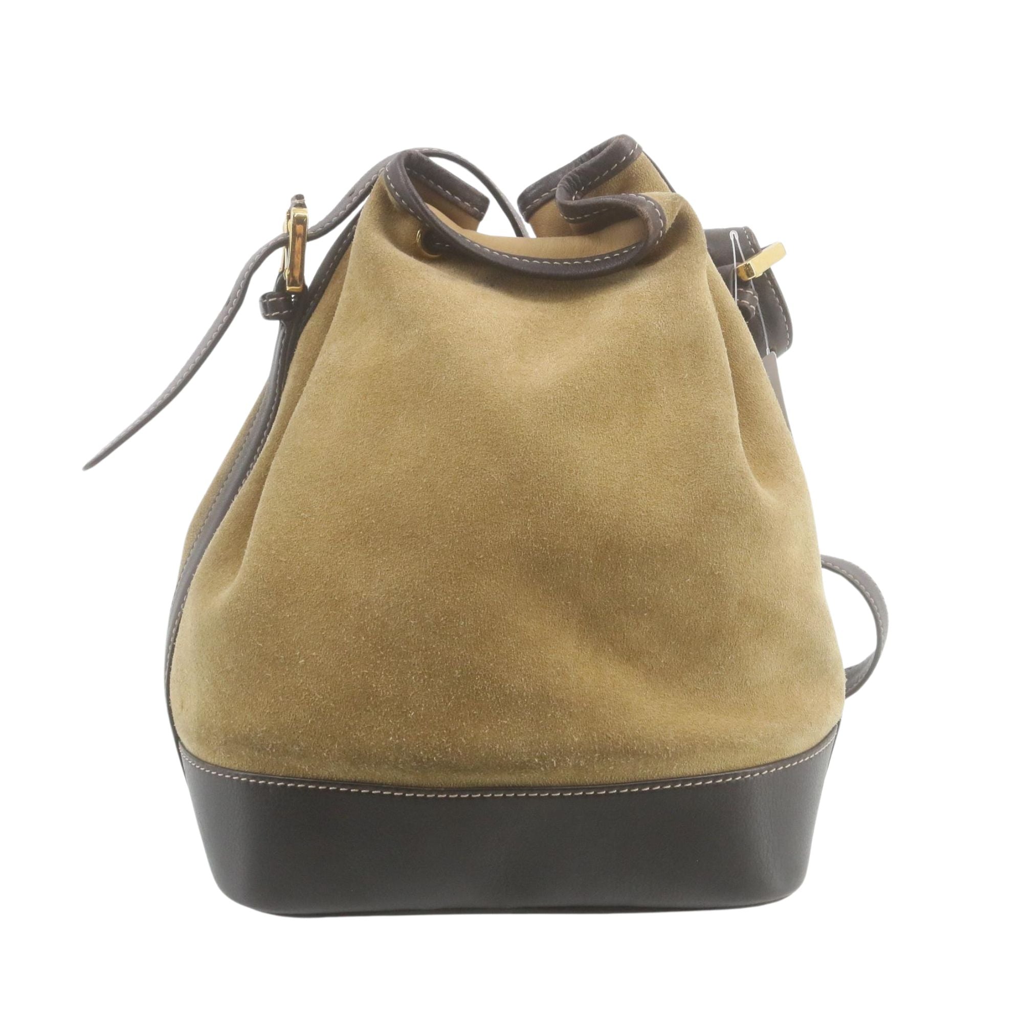Loewe Bolso Bucket Vintage Ante Camel y Piel Marrón