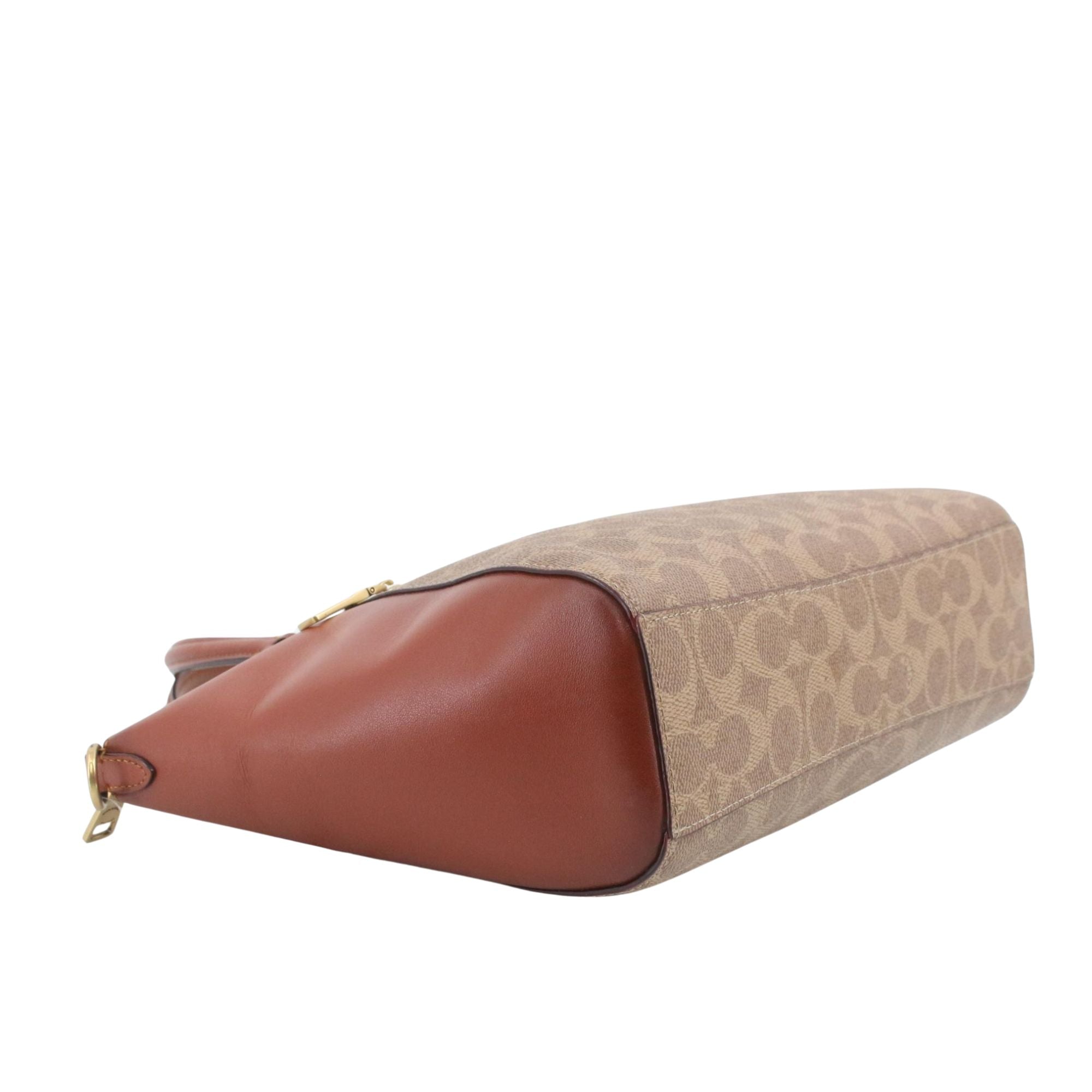 Coach Signature City Tote Beige y Cuero Marrón