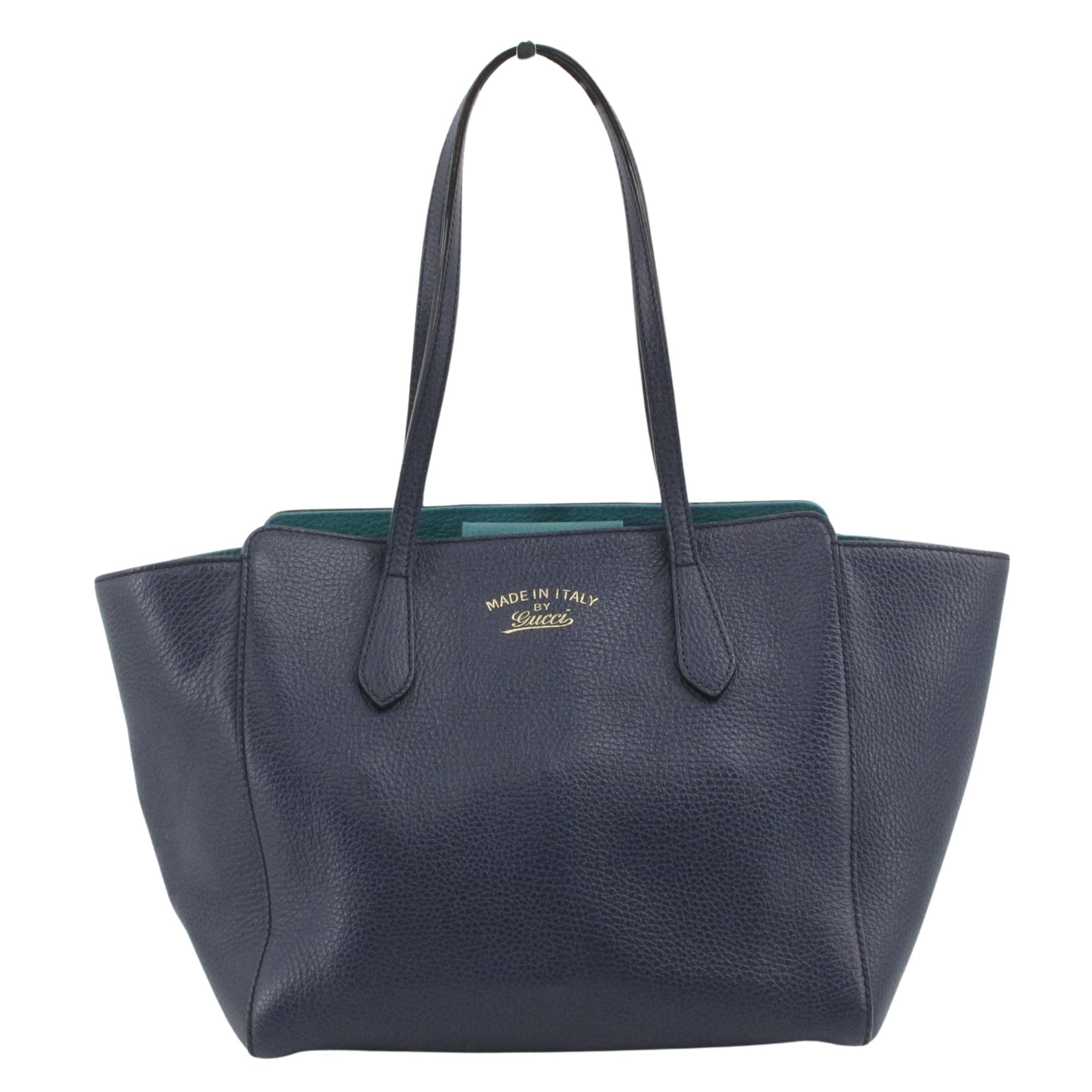 Gucci Swing Tote en piel azul marino