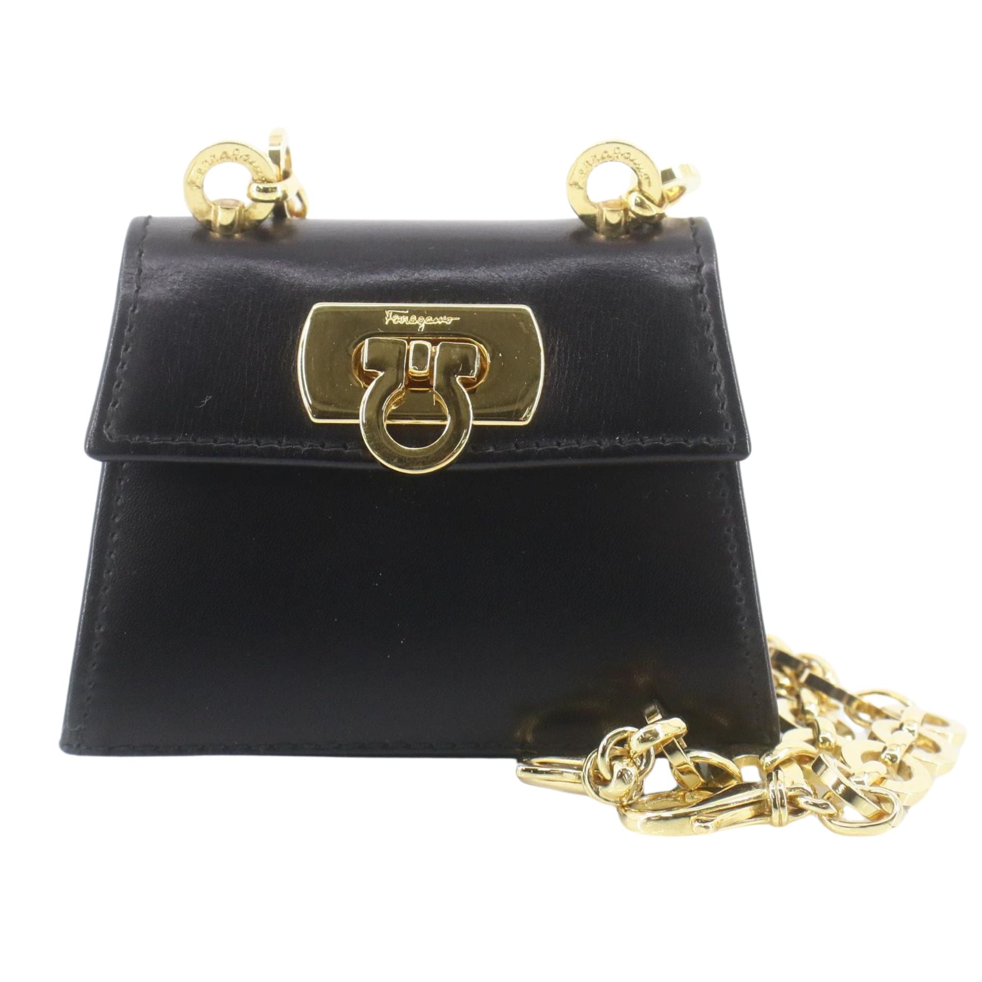Salvatore Ferragamo Vintage Gancini Mini Shoulder Bag Negra