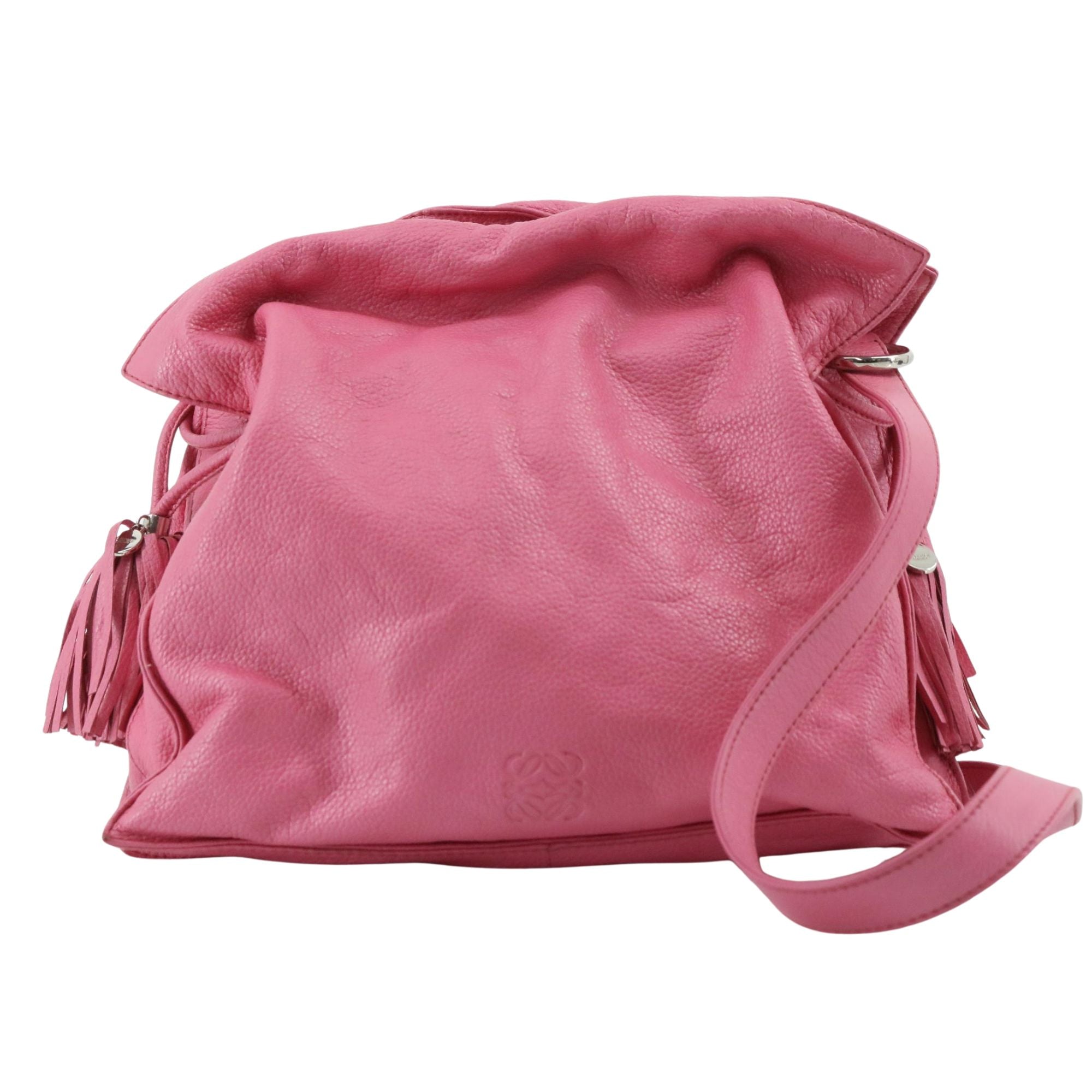 Bolso Loewe Flamenco Rosa en Piel Granulada con Borlas