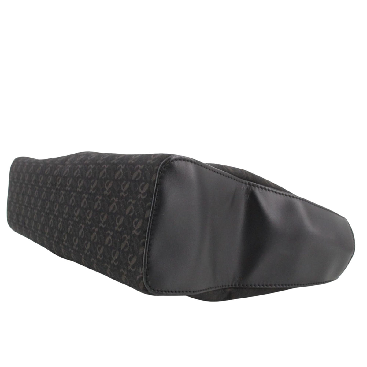 Loewe Madrid – Bolso vintage negro con monograma Anagrama y asas rígidas doradas