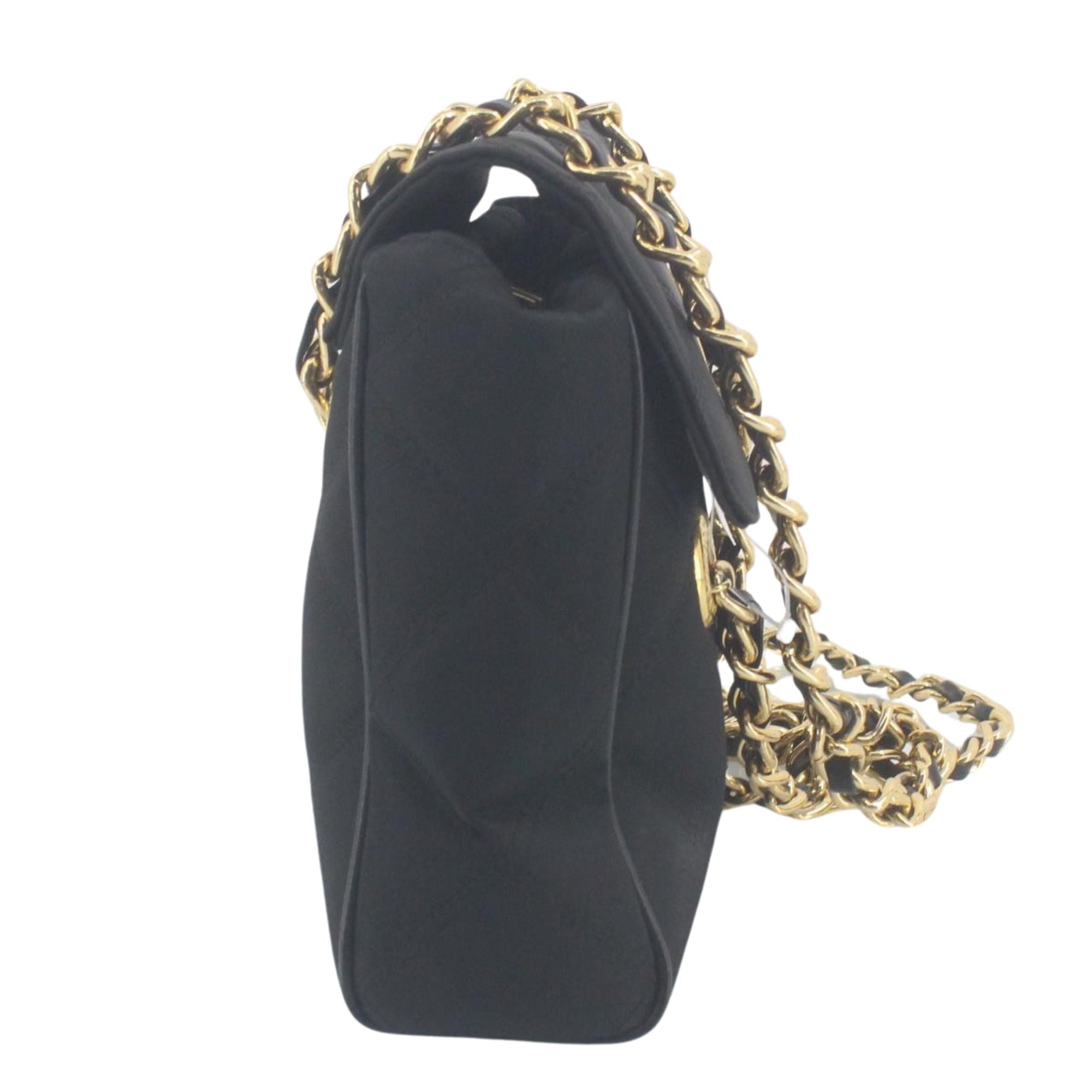 Bolso Vintage Enrico Coveri Negro con Cadena Dorada