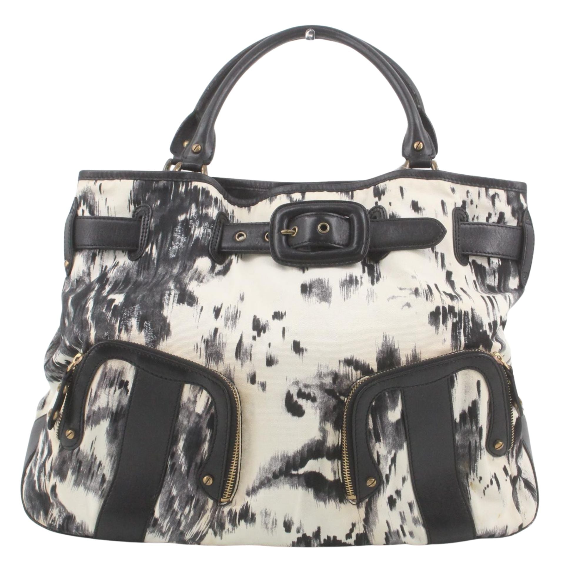 Bolso Cole Haan estampado animal print en blanco y negro – Diseño urbano y gran capacidad