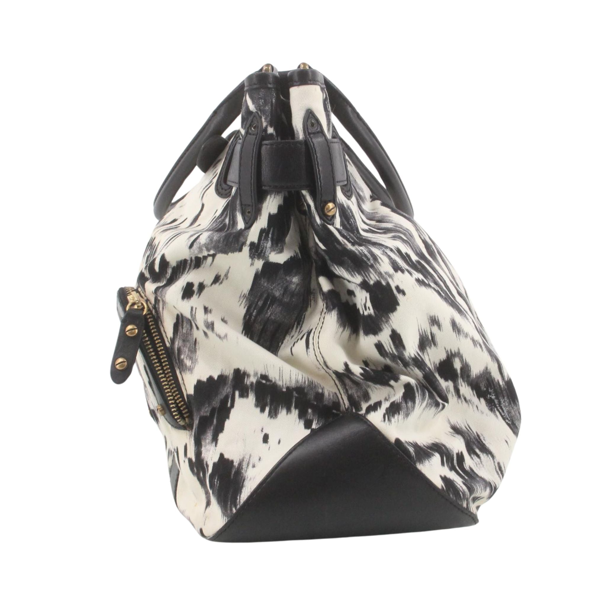 Bolso Cole Haan estampado animal print en blanco y negro – Diseño urbano y gran capacidad