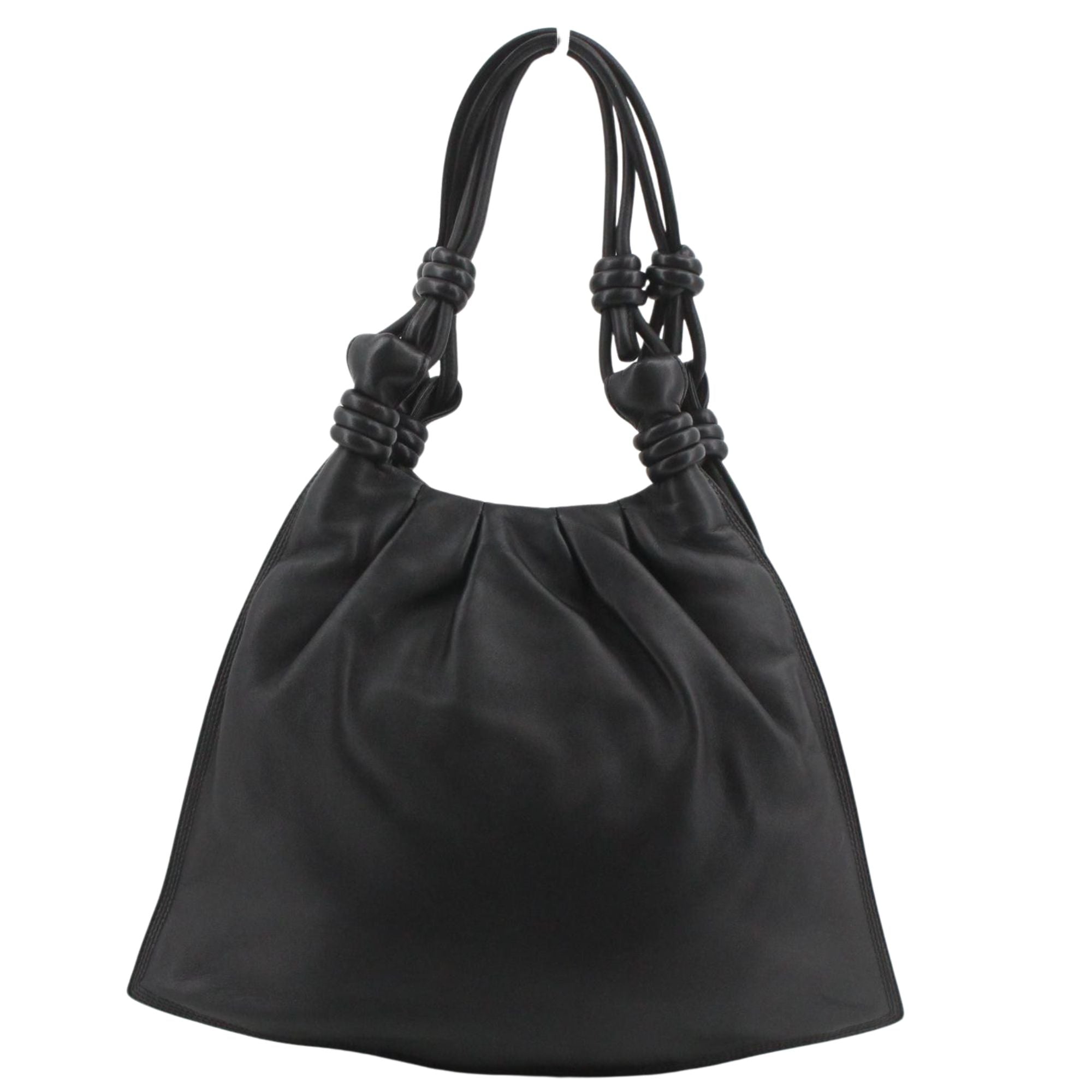 Bolso Loewe Flamenco Knot Tote Negro en Piel