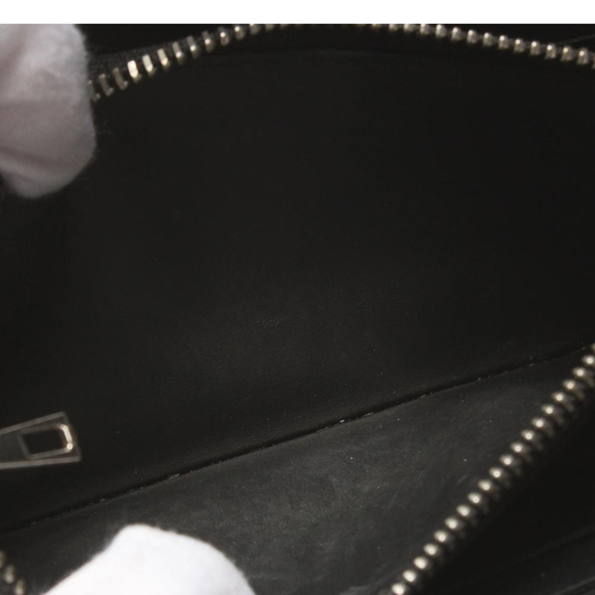 Loewe – Cartera larga de piel negra granulada con cremallera y anagrama
