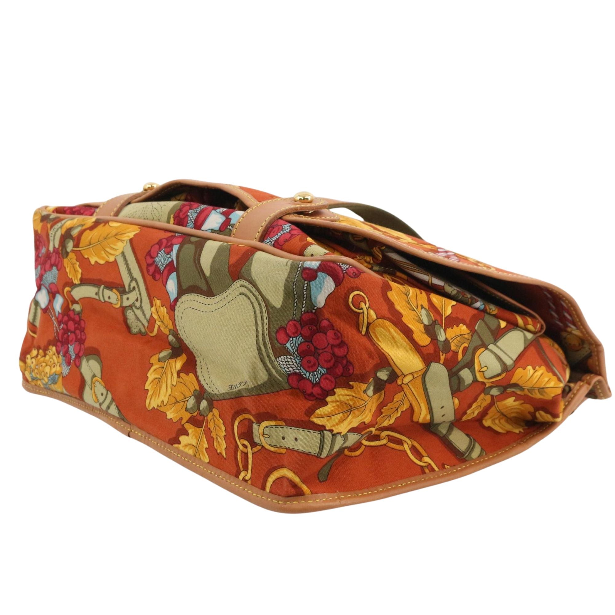 Bolso Loewe Vintage Estampado Multicolor con Detalles en Piel
