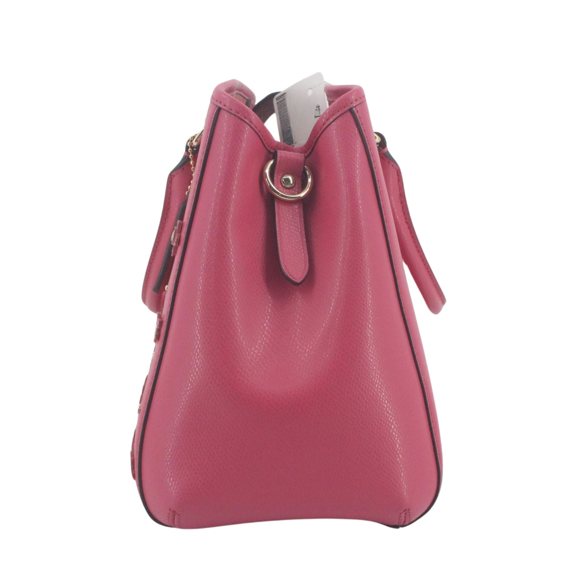Bolso Coach Prairie Satchel Rosa con Flores 3D | Piel Granulada y Bandolera