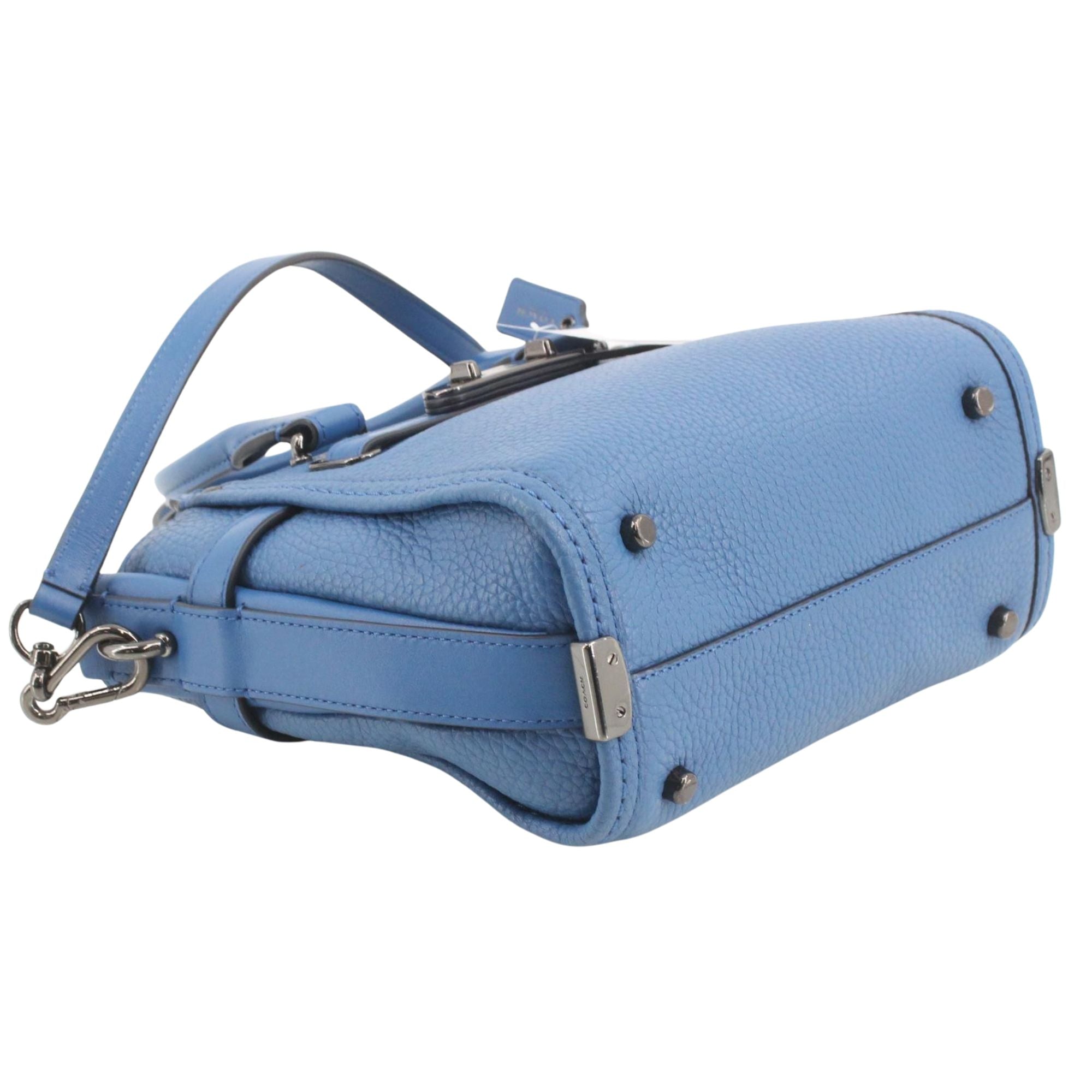Coach Swagger Carryall 20 Azul Celeste en Piel Pebble