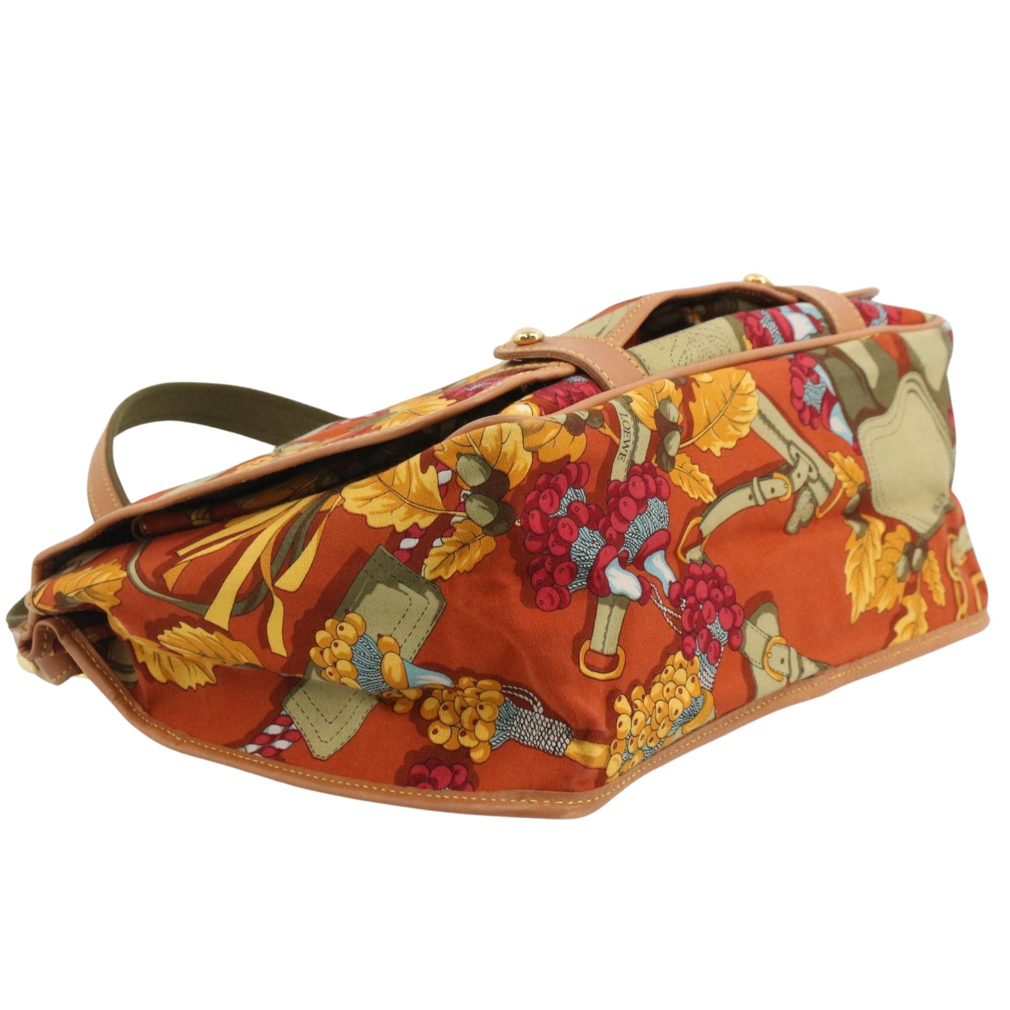 Bolso Loewe Vintage Estampado Multicolor con Detalles en Piel