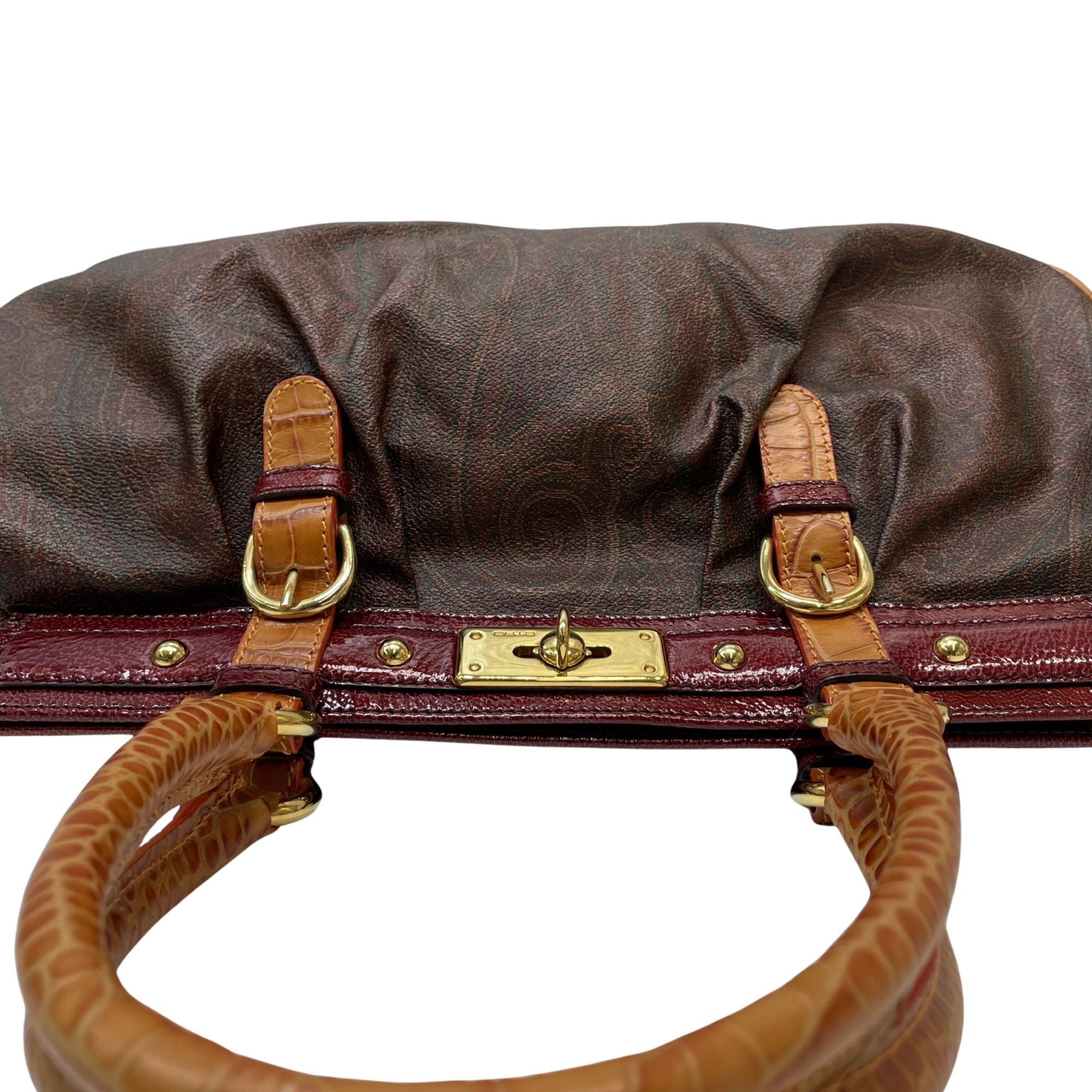 Bolso Etro Paisley vintage con detalles efecto cocodrilo y herrajes dorados