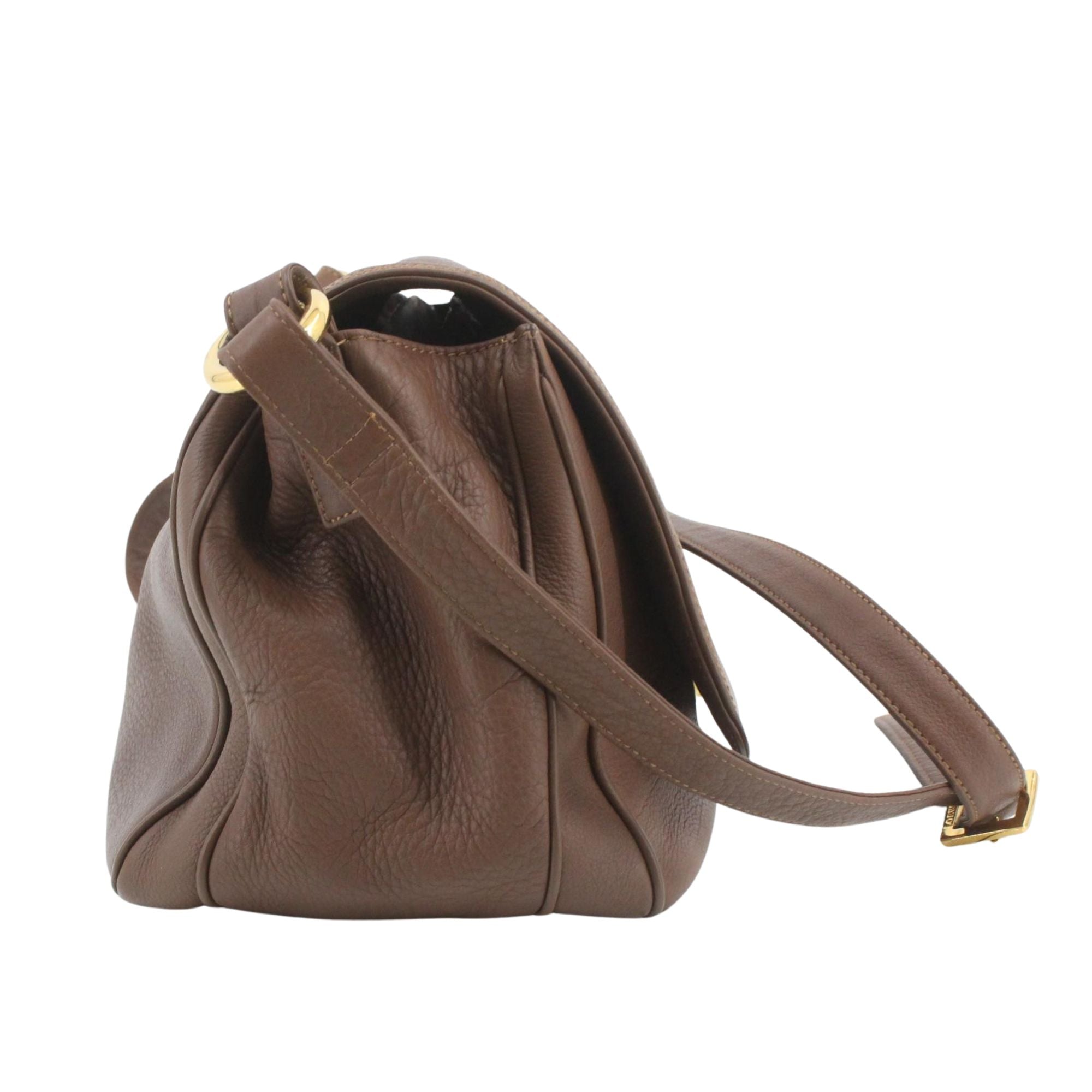 Bolso Loewe Vintage de Piel Marrón con Anagrama | Bandolera 30 cm