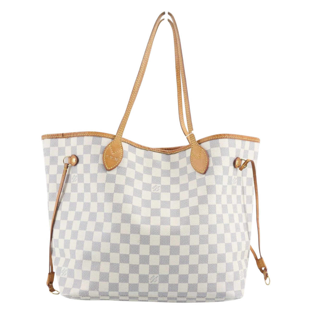 Louis Vuitton Neverfull MM Damier Azur – Bolso tote de lona revestida y piel natural