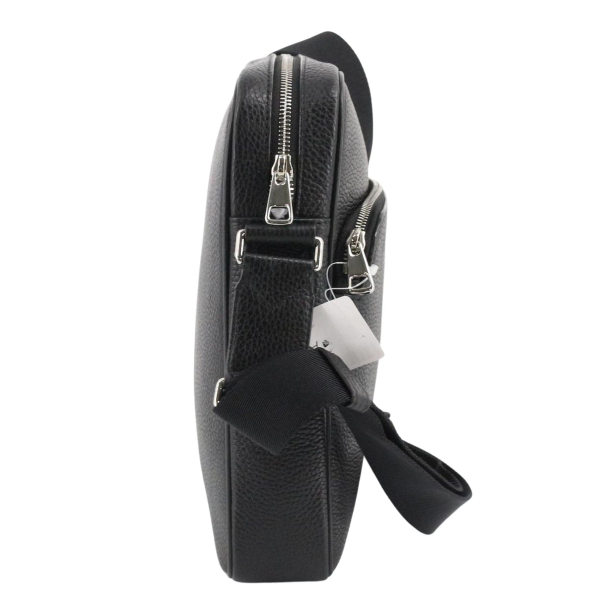 Bally – Bolso bandolera de piel negra con franjas rojas y blancas