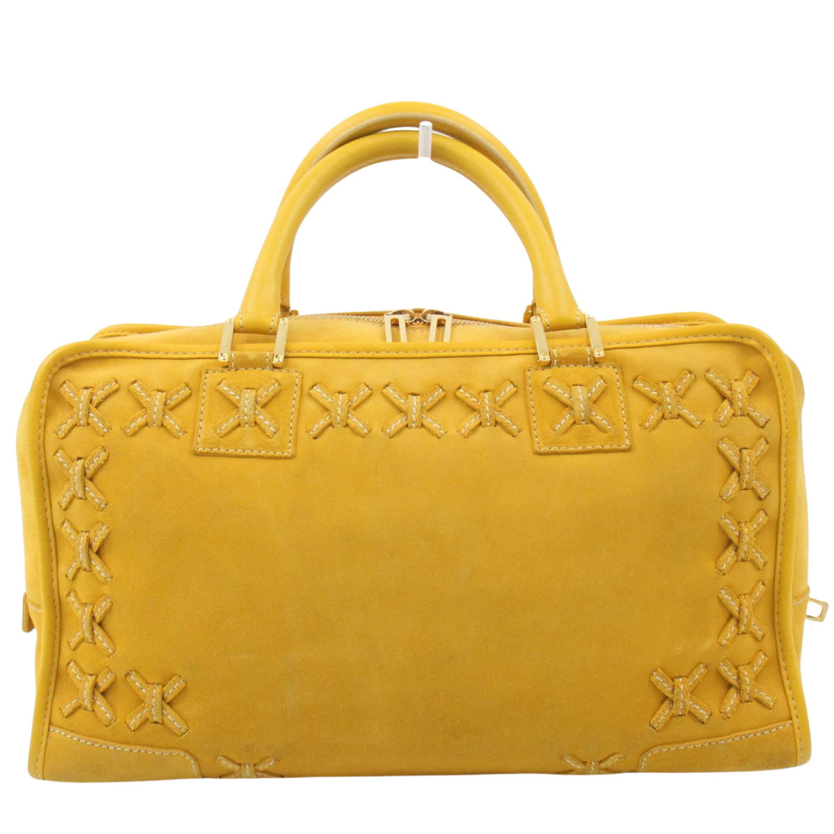 Loewe Amazona Edición Especial 2009 – Bolso de ante amarillo con anagrama y candado dorado