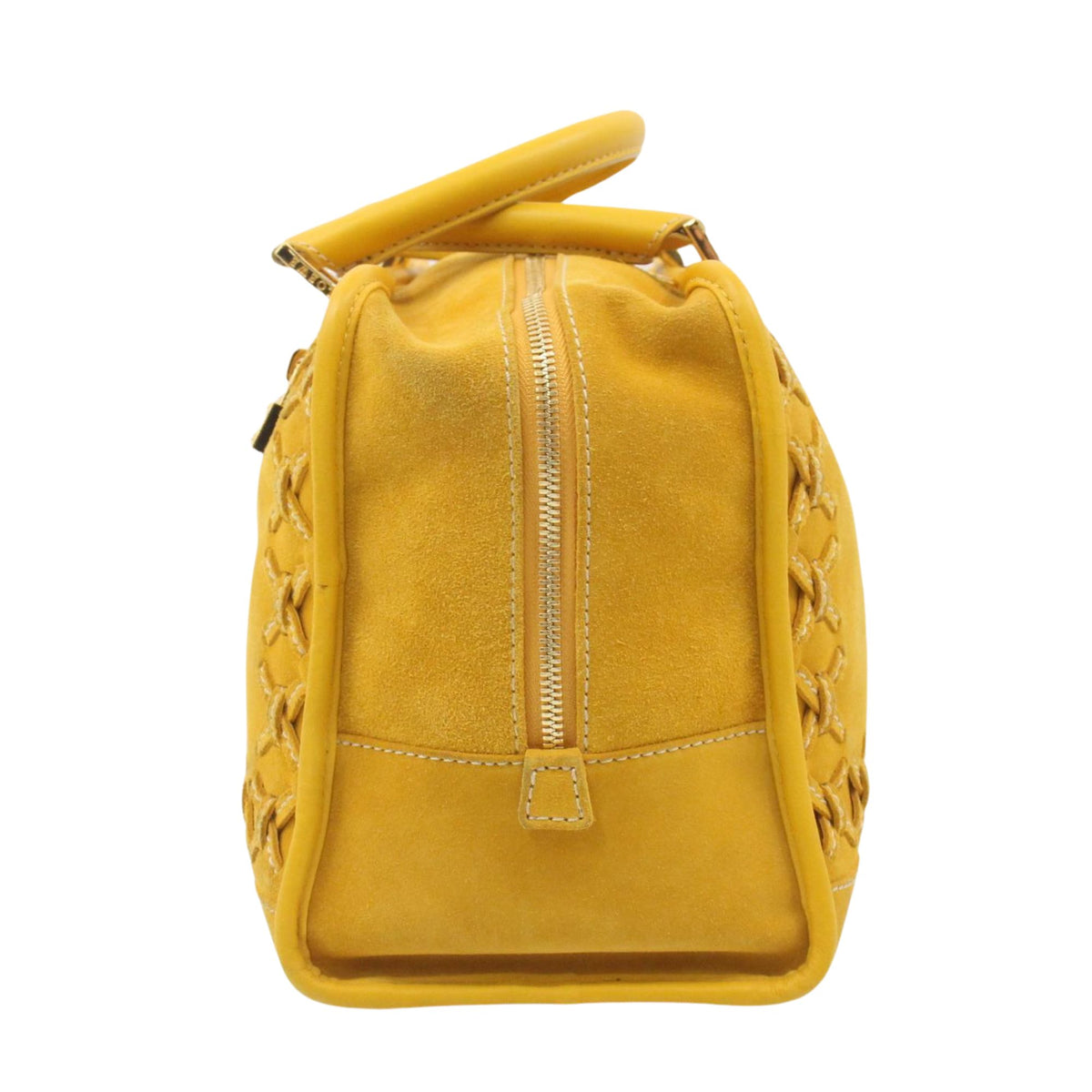 Loewe Amazona Edición Especial 2009 – Bolso de ante amarillo con anagrama y candado dorado