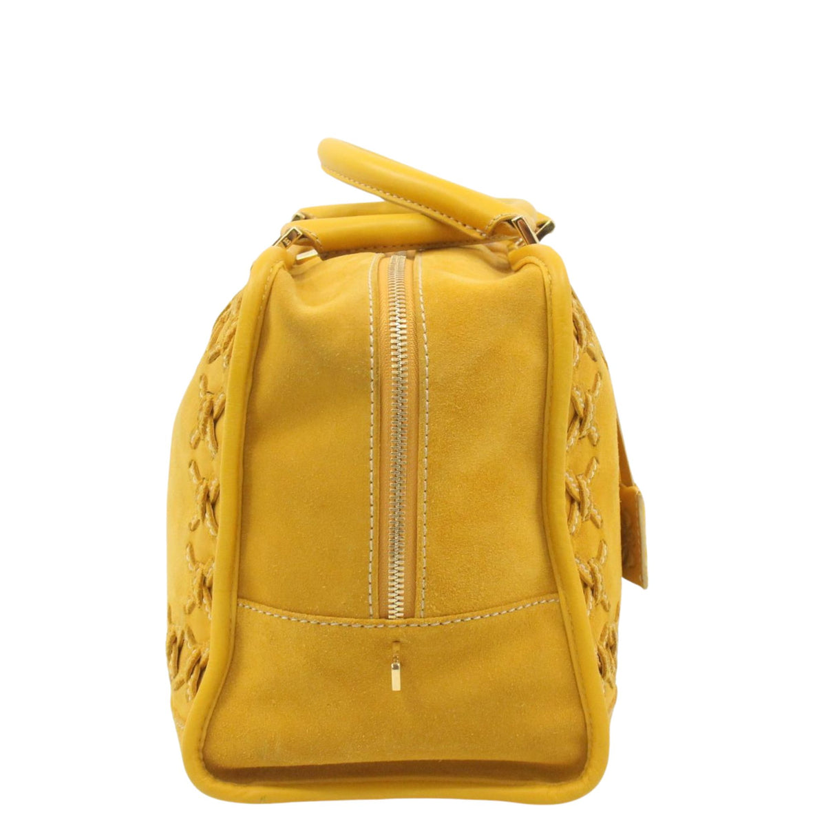 Loewe Amazona Edición Especial 2009 – Bolso de ante amarillo con anagrama y candado dorado