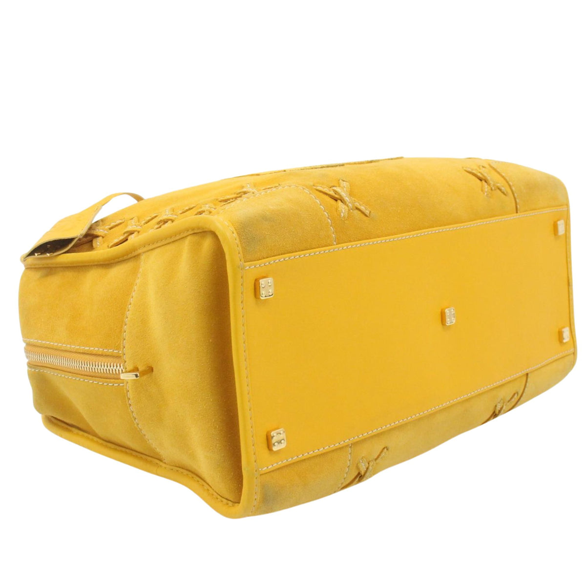 Loewe Amazona Edición Especial 2009 – Bolso de ante amarillo con anagrama y candado dorado