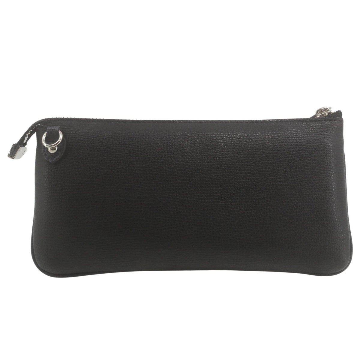 A.D.M.J. – Clutch de piel negra granulada con bandolera desmontable | Made in Japan