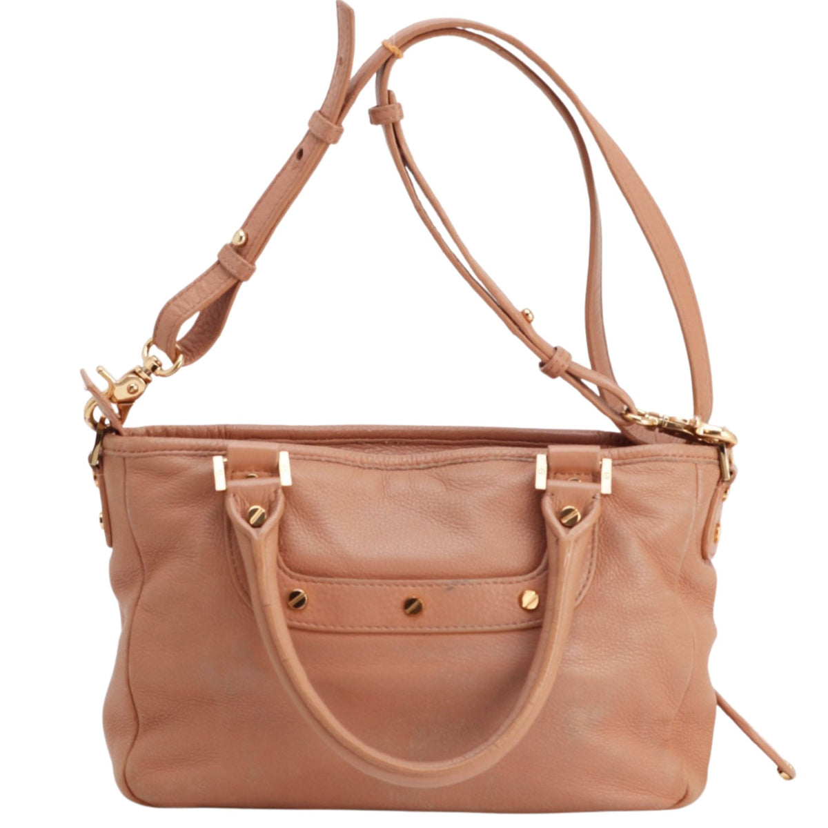 Tory Burch – Bolso de piel rosa empolvado con logo dorado y bandolera