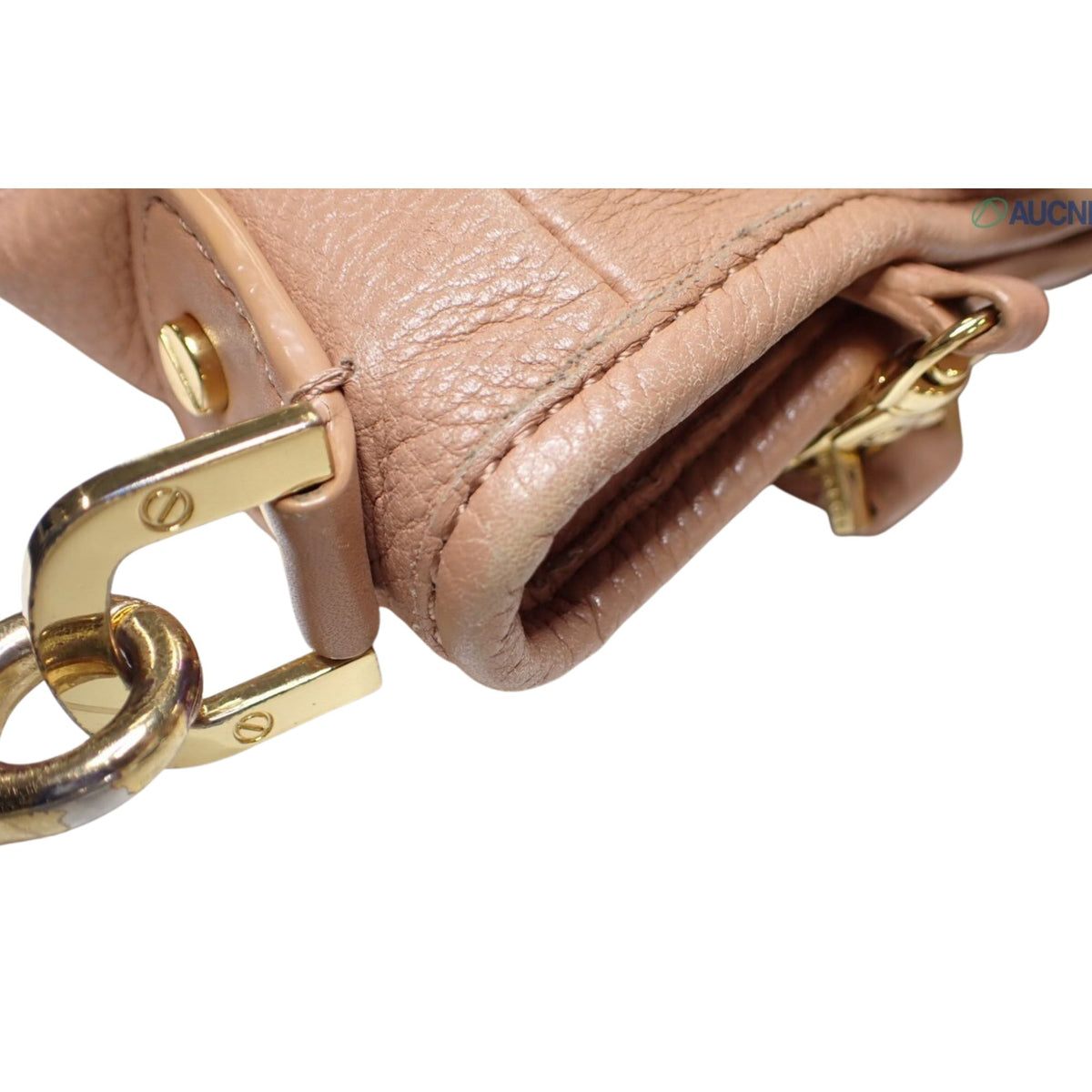 Tory Burch – Bolso de piel rosa empolvado con logo dorado y bandolera