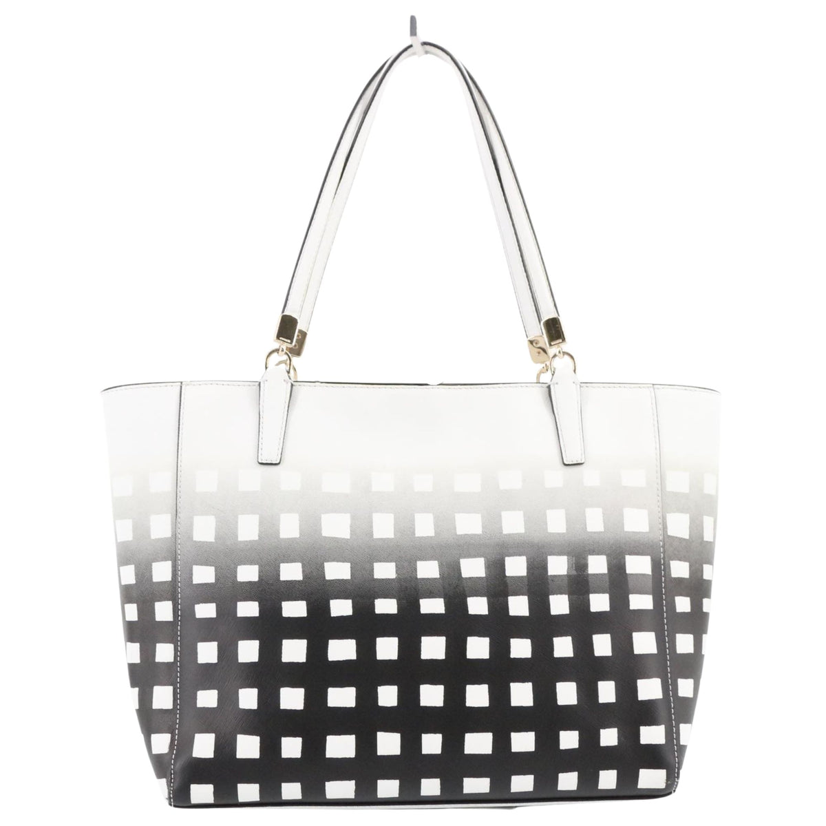 Coach Tote – Bolso shopper de piel blanca y negra con estampado geométrico degradado