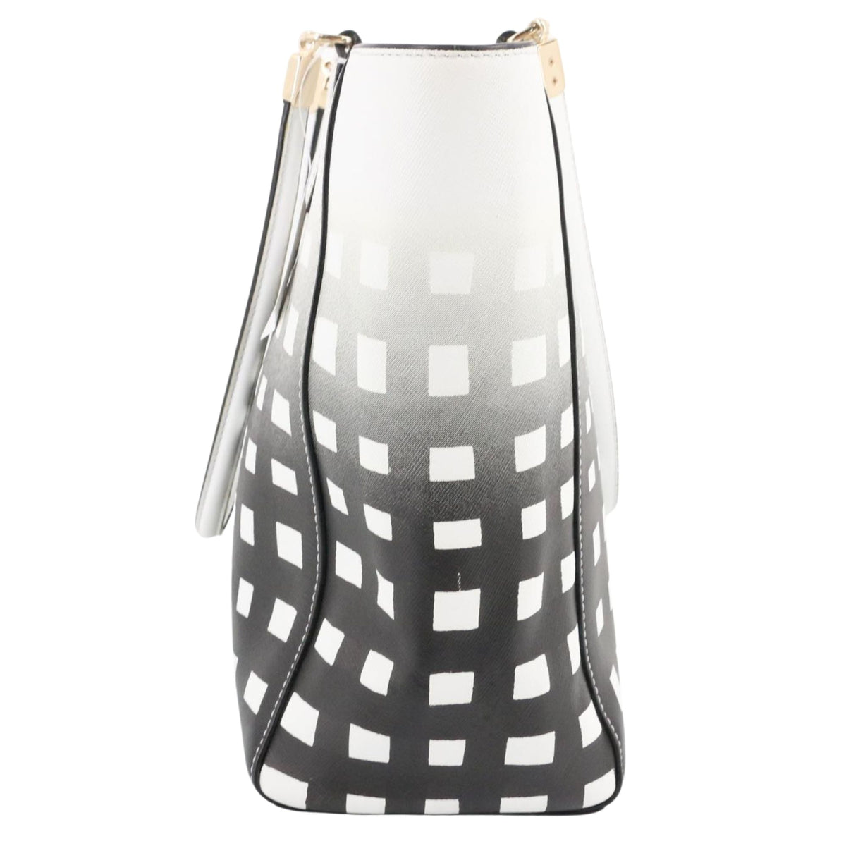 Coach Tote – Bolso shopper de piel blanca y negra con estampado geométrico degradado