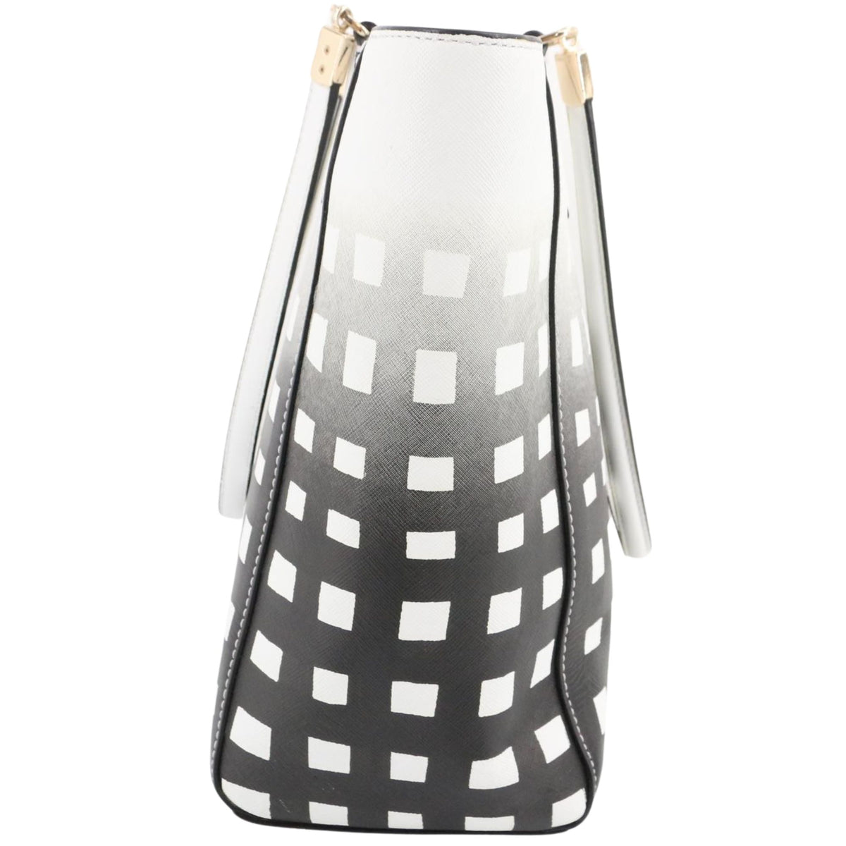 Coach Tote – Bolso shopper de piel blanca y negra con estampado geométrico degradado