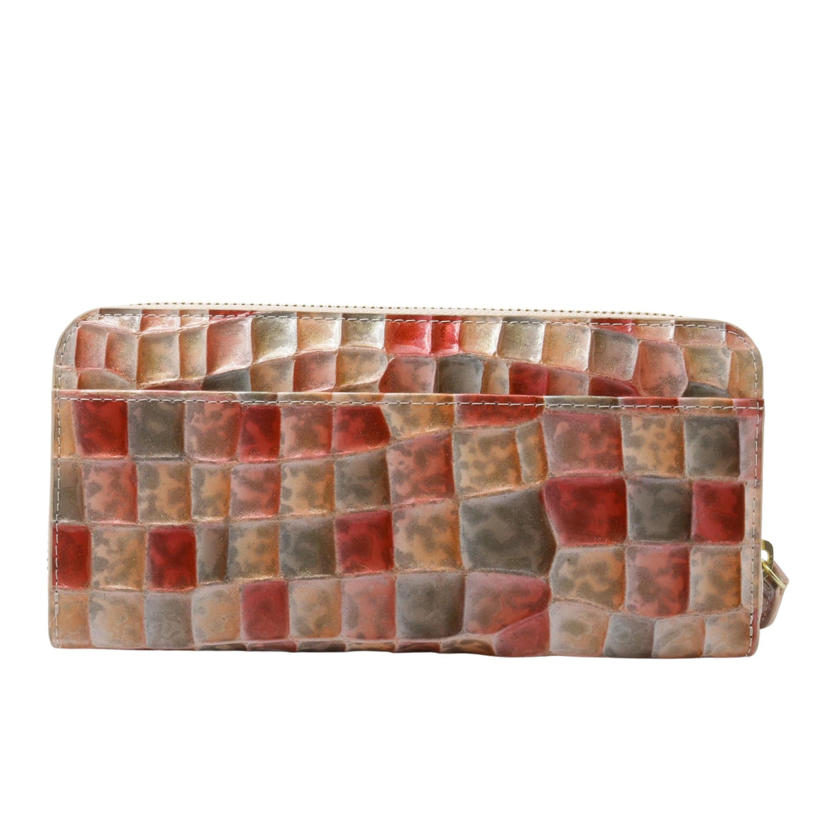 Questa è la Voce – Cartera de piel multicolor con relieve efecto mosaico