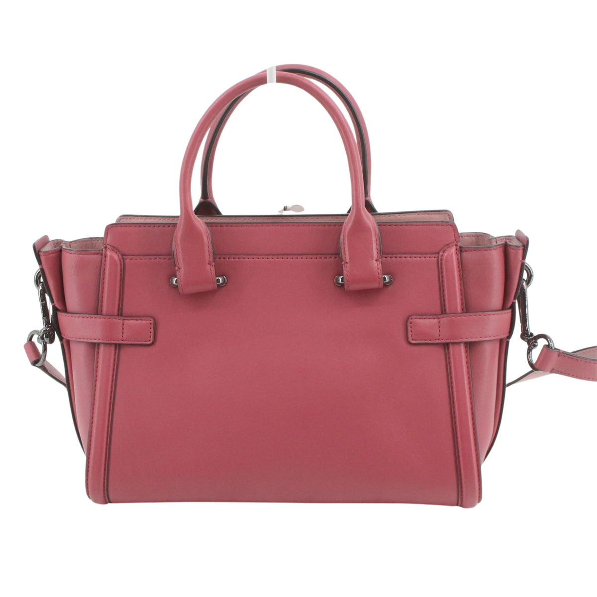 Coach Swagger 27 – Bolso de piel rosa con herrajes plateados y bandolera