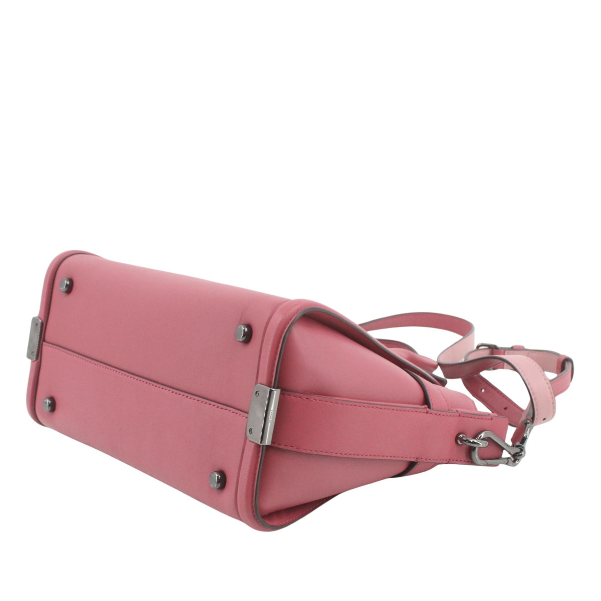 Coach Swagger 27 – Bolso de piel rosa con herrajes plateados y bandolera